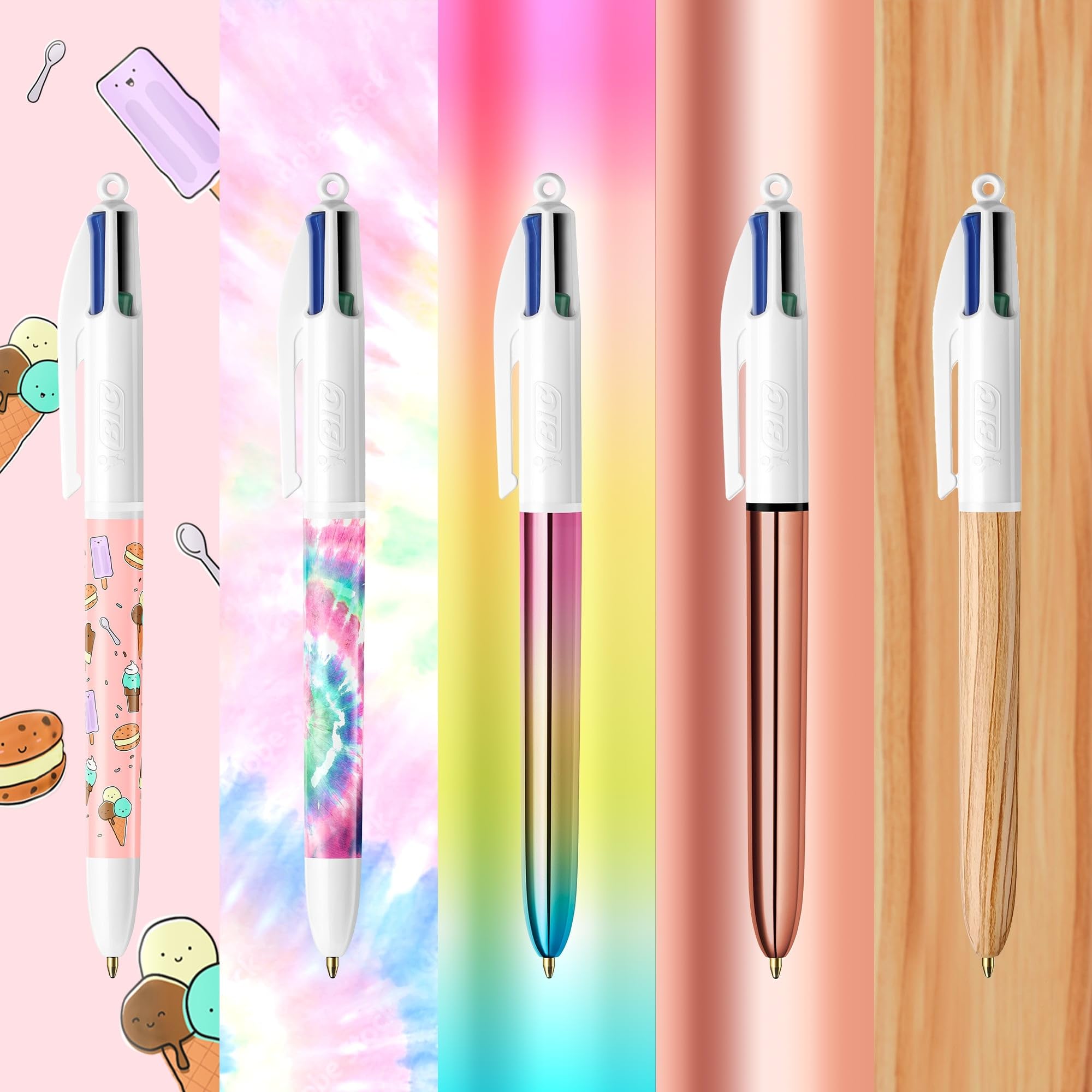 BIC 4 Colours Special Collection Ballpoint Pens - 15 Pack | 1.0mm Medium Point | Multicolor Ink
