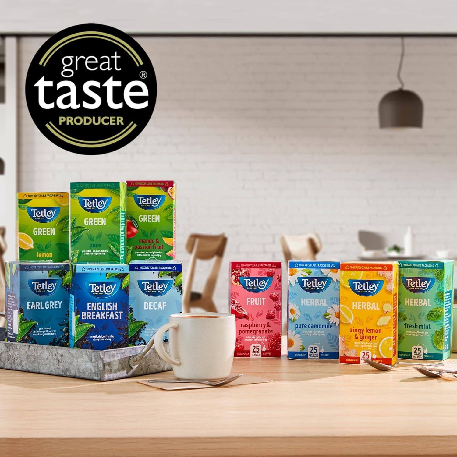 Tetley Fresh Mint Tea Bags - Peppermint & Spearmint Herbal Blend - 25 Bags 4