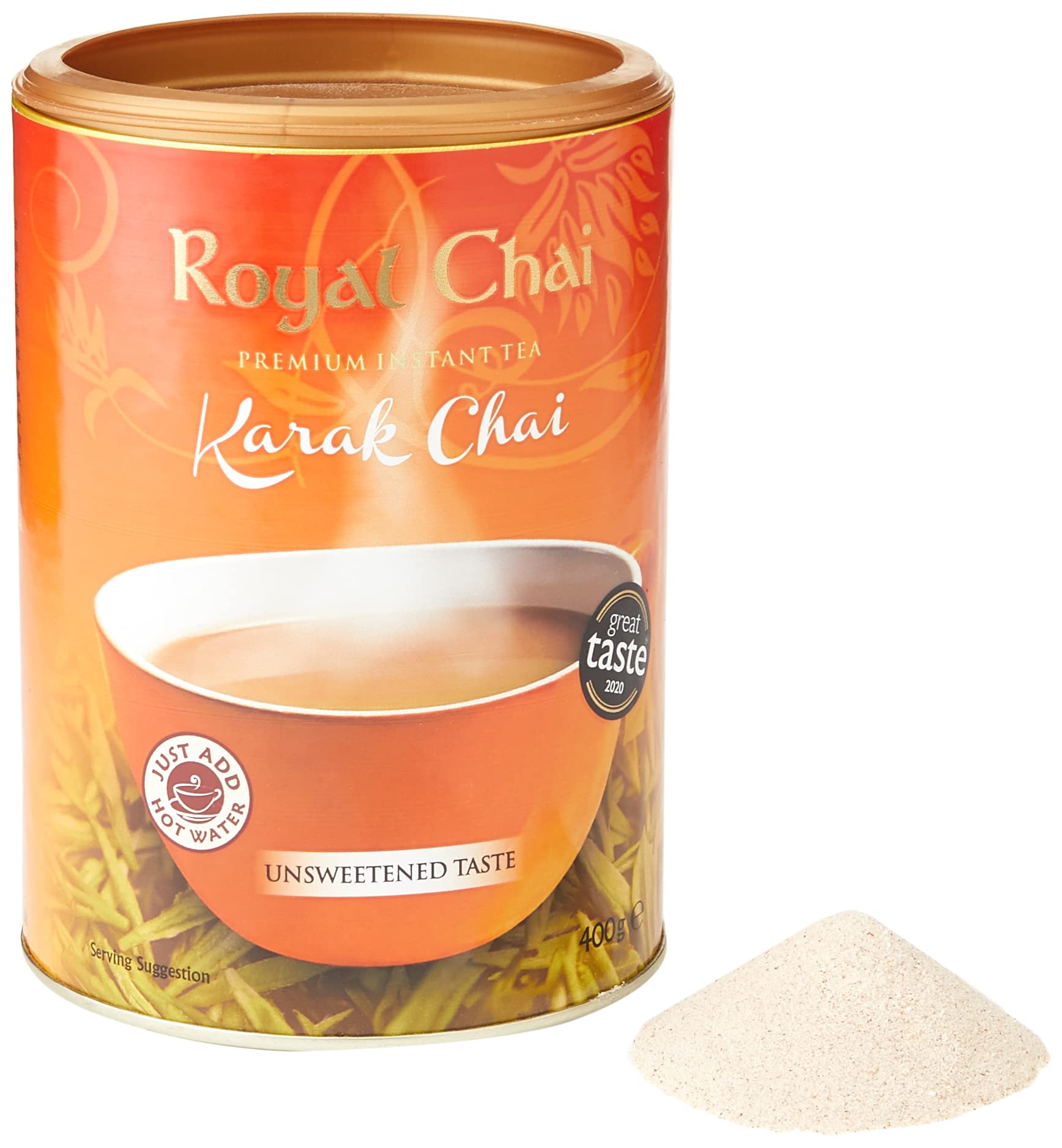 Royal Chai Karak Chai Unsweetened Tub | 400g | Instant Tea | Makes 20 Cups 1