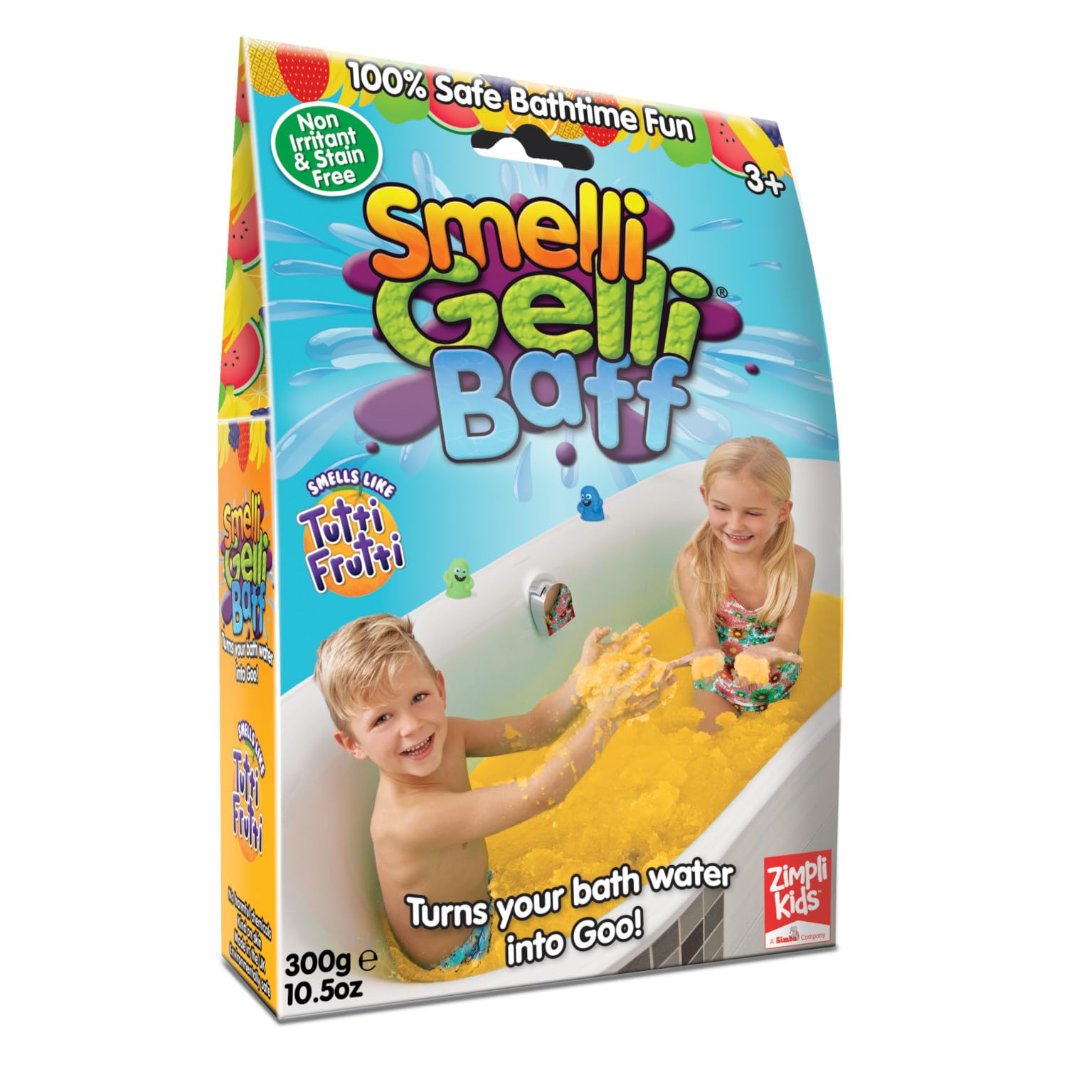 ZIMPLI Gelli Baff Tutti Frutti - Yellow Bath Toy | 1 Bath or 6 Play Uses