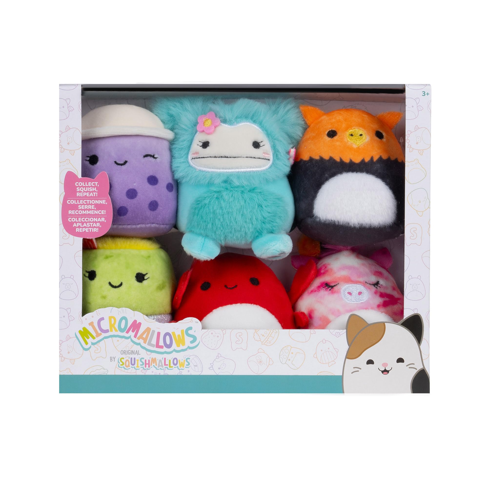 Squishmallows Micromallows 6-Pack - 2.5" Mini Plush Collection with Griffin, Alicorn, Crab, Boba, Burrito, Bigfoot 2