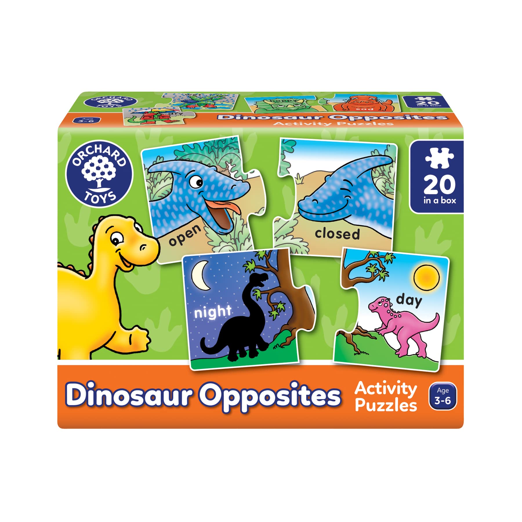 Orchard Toys Dinosaur Opposites Activity Puzzles - 20 Two-Piece Educational Puzzles for Ages 3-6 6