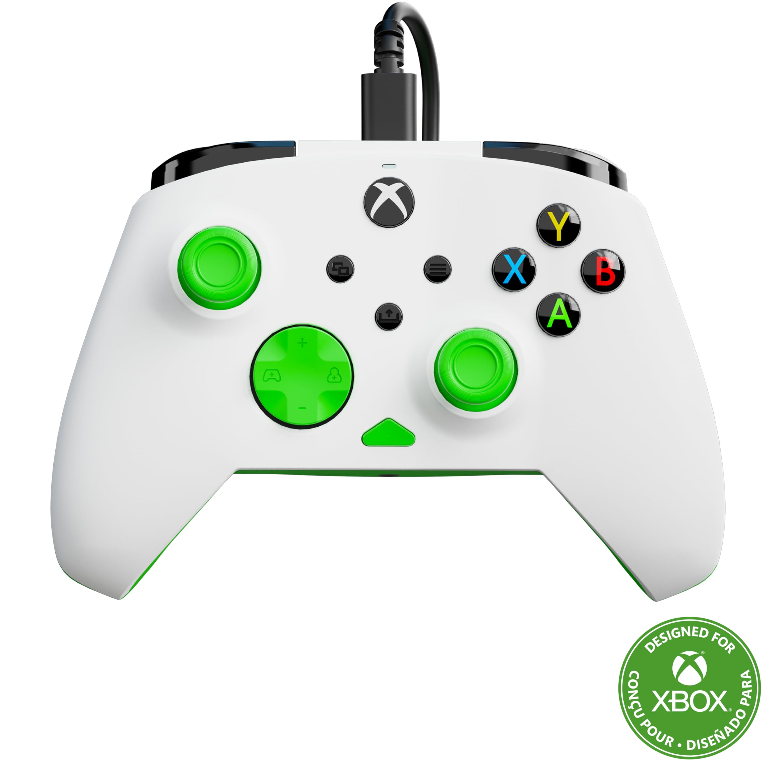 Turtle Beach Rematch Core White and Green Wired Gaming Controller with Audio Controls, Rumble Motors and Impulse Triggers – Licensed for Xbox Series X or S, Xbox One and Windows PCs