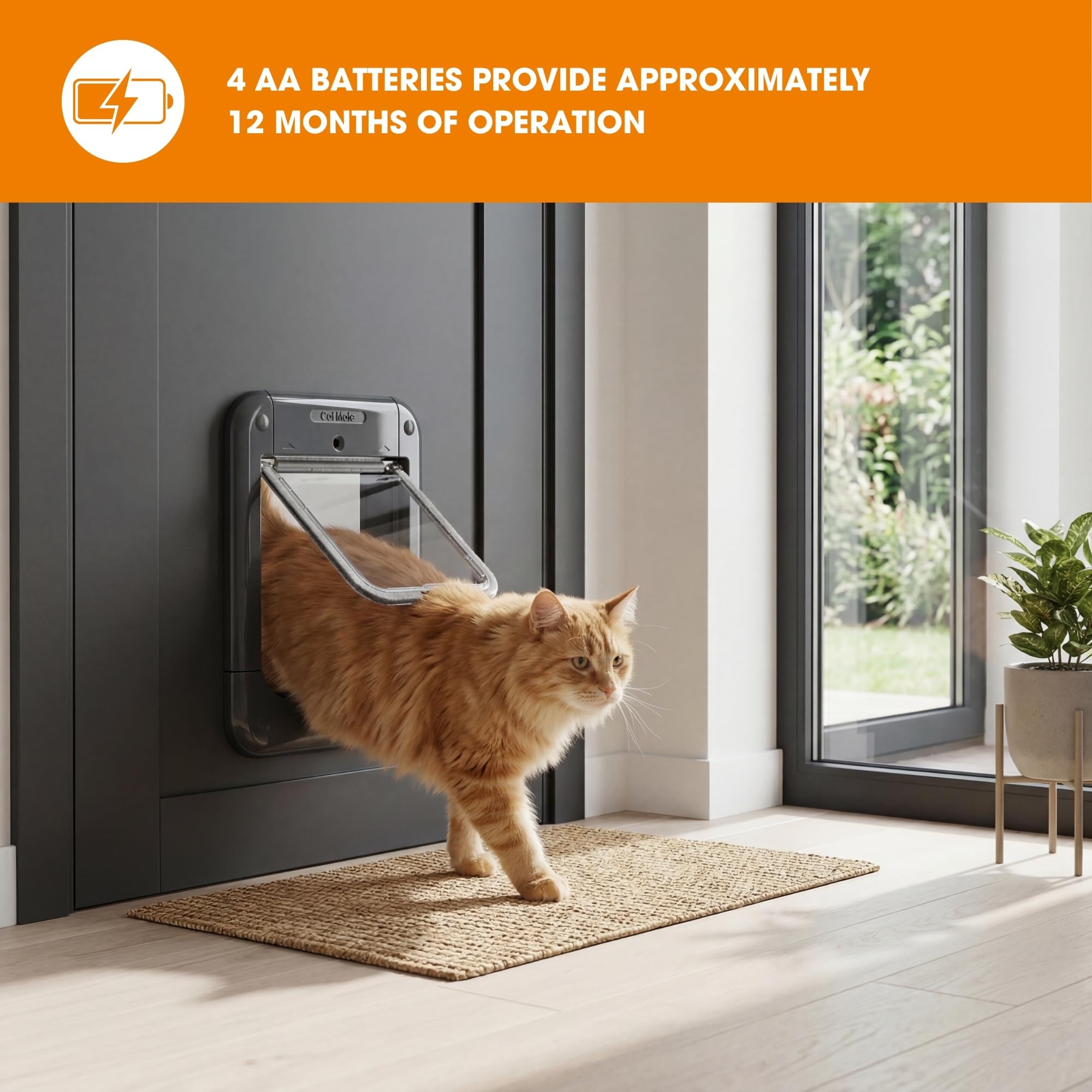 Cat Mate Microchip Activated Cat Flap (360) - Brown Plastic Frame | Up to 30 Cats 4