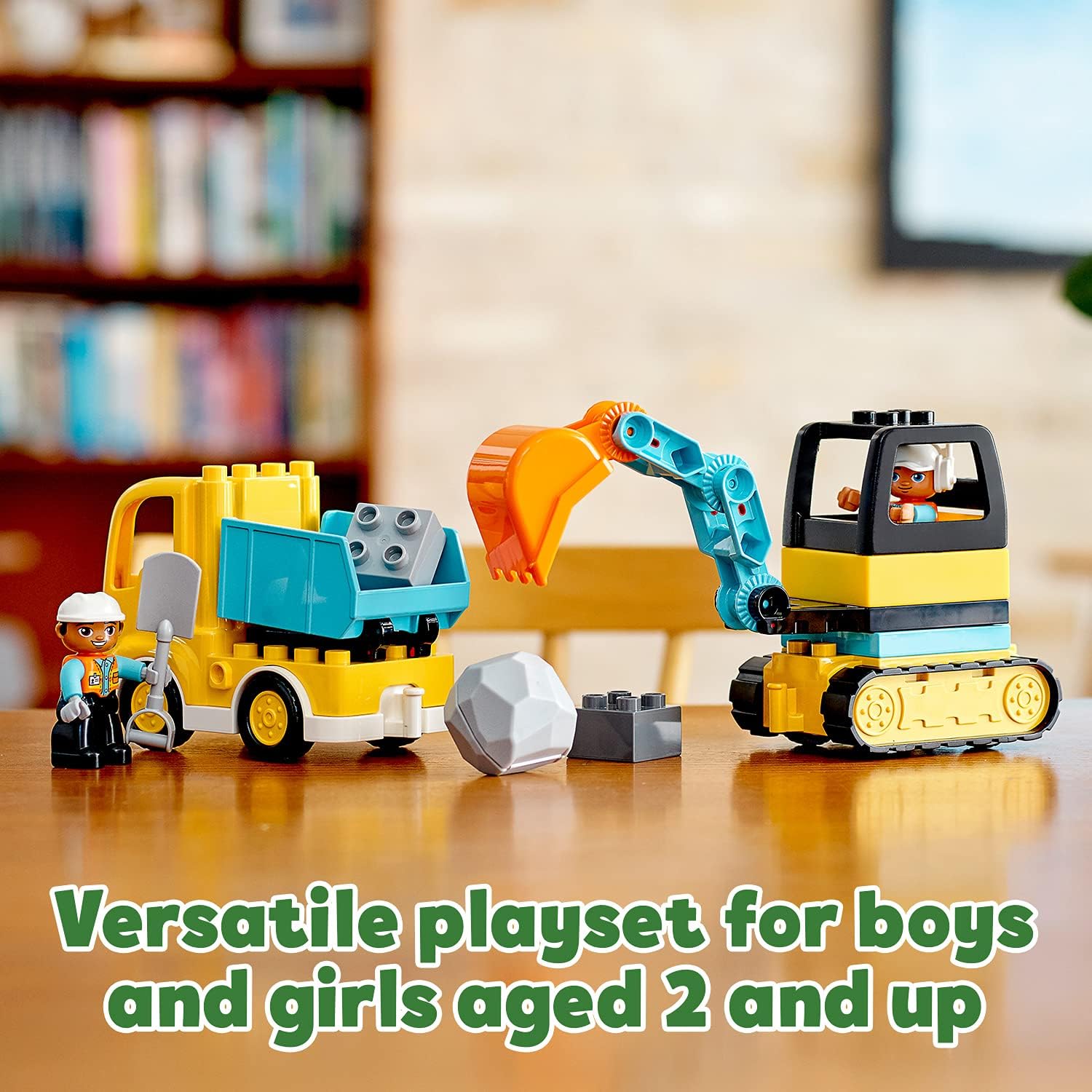 LEGO DUPLO Town Truck & Tracked Excavator Construction Playset for Toddlers 2+ 10