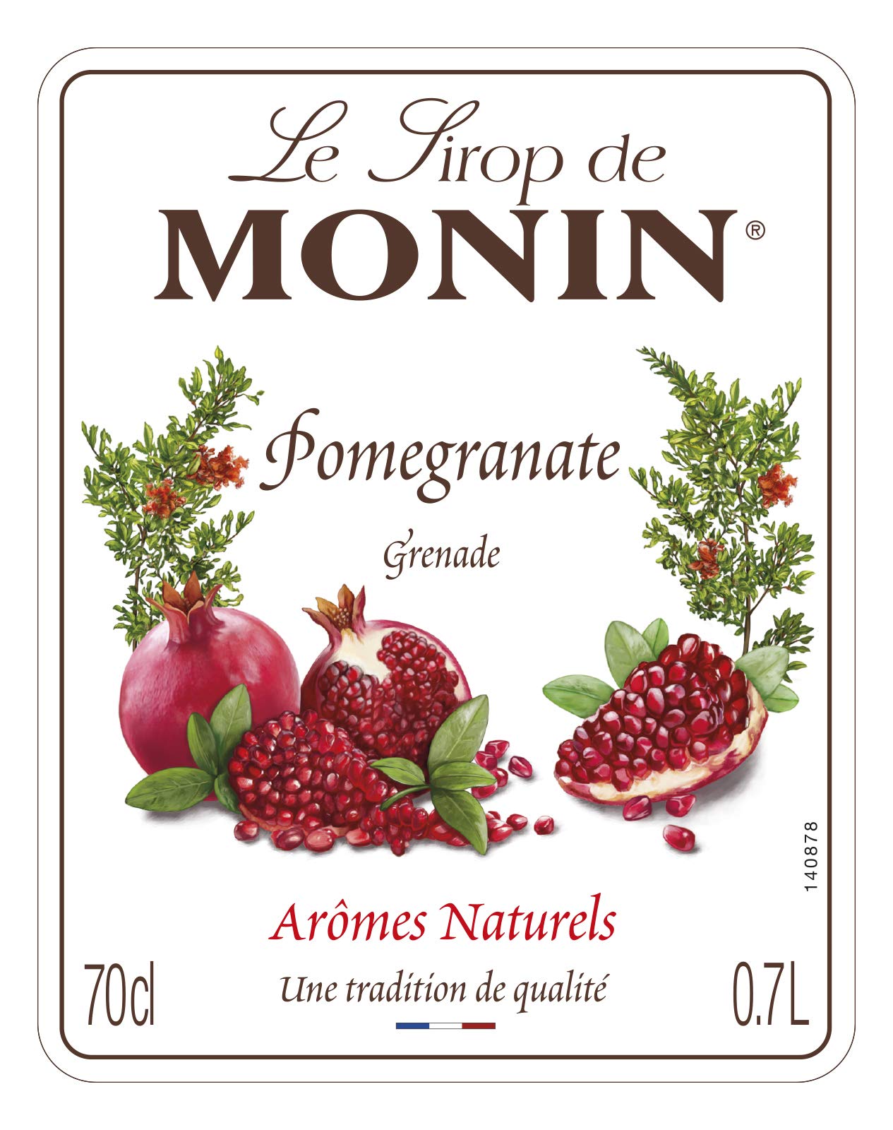 Monin Premium Pomegranate Syrup - Rich Red Fruit Flavor | 700ml Glass Bottle | Vegan Friendly 3