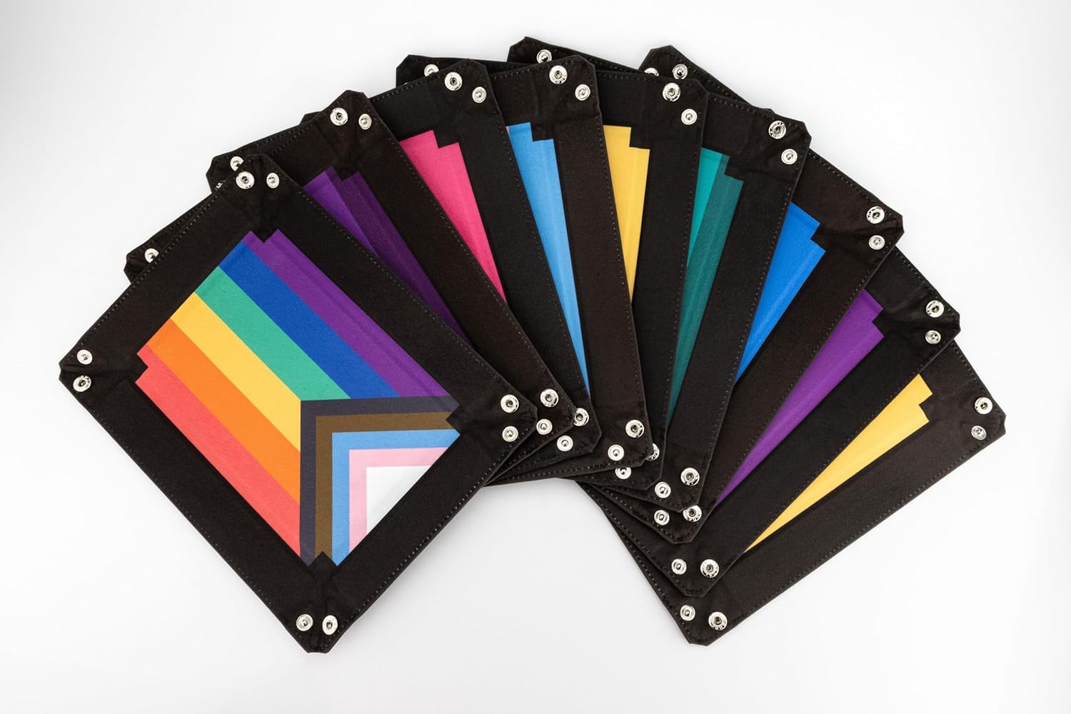 Metallic Dice Games FanRoll Pride Dice Tray – Rainbow Flag 3