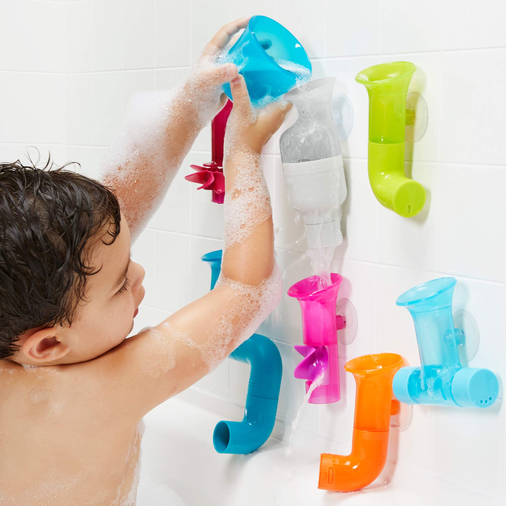 Boon Pipes, Cogs & Tubes Bath Toy Bundle - Multicolor Water Play Set for Babies and Toddlers 18