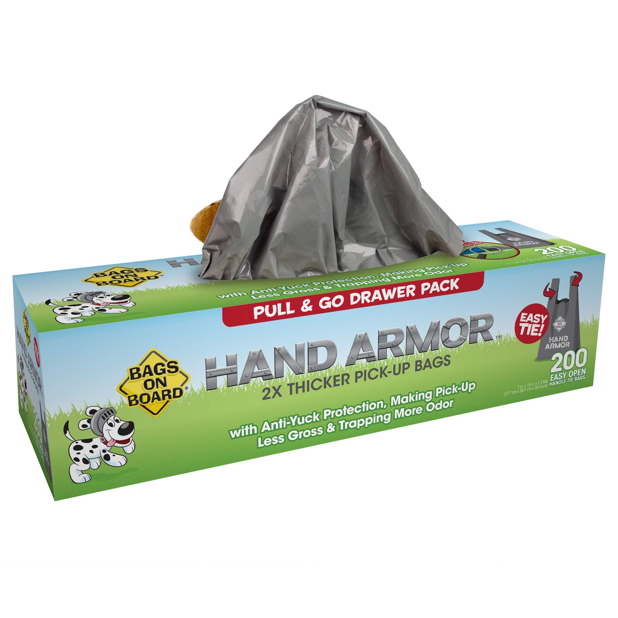 Bags on Board Hand Armour Extra Thick Dog Poo Bags - Leak Proof | 7 x 15 in | 200 Count