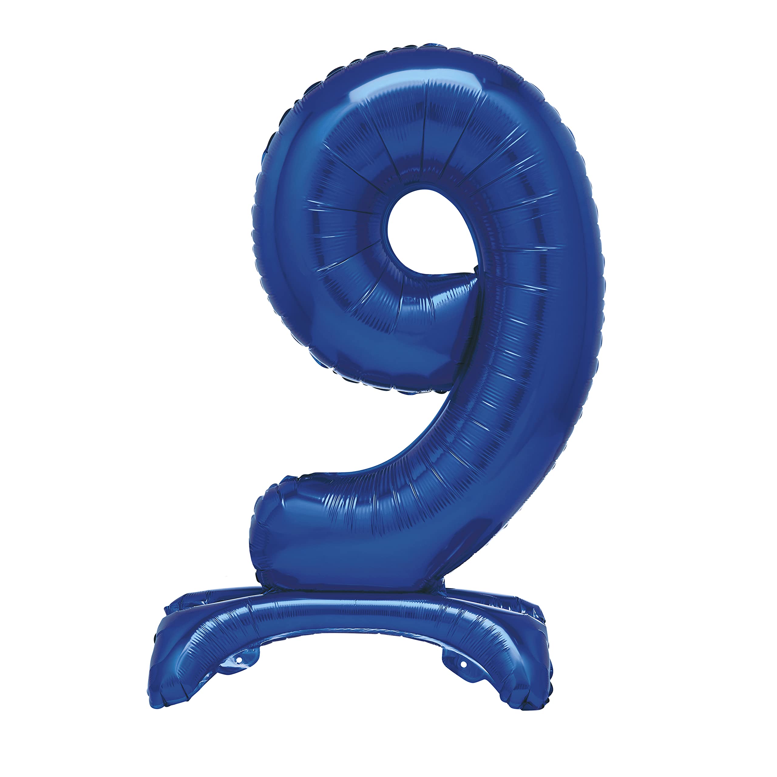 Unique Blue Standing Number 9 Foil Balloon 30" - Giant Air-Fill Party Decoration 1