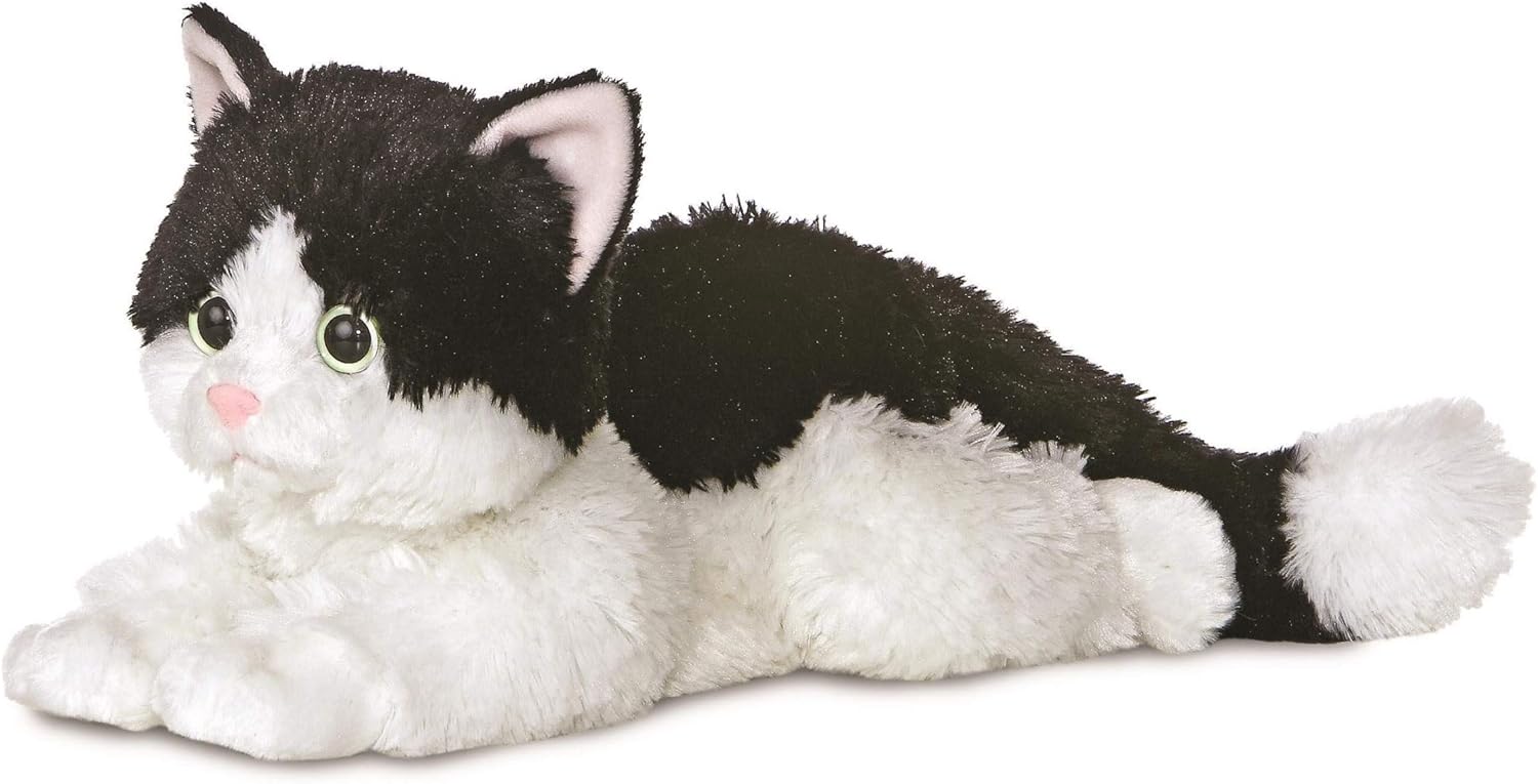 Aurora Flopsies Oreo the Cat - 12" Black and White Plush Stuffed Animal
