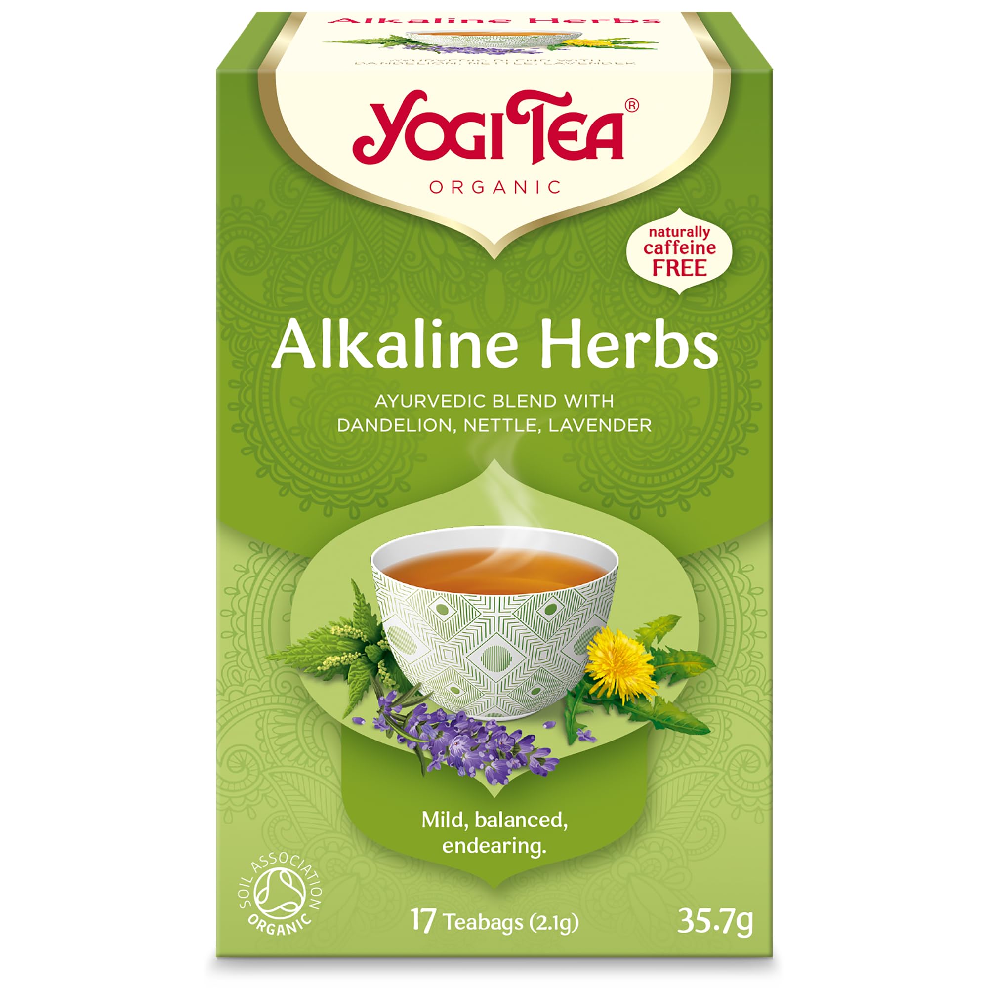 YOGI TEA Organic Alkaline Herbs Herbal Tea - Caffeine Free, 17 Teabags 1