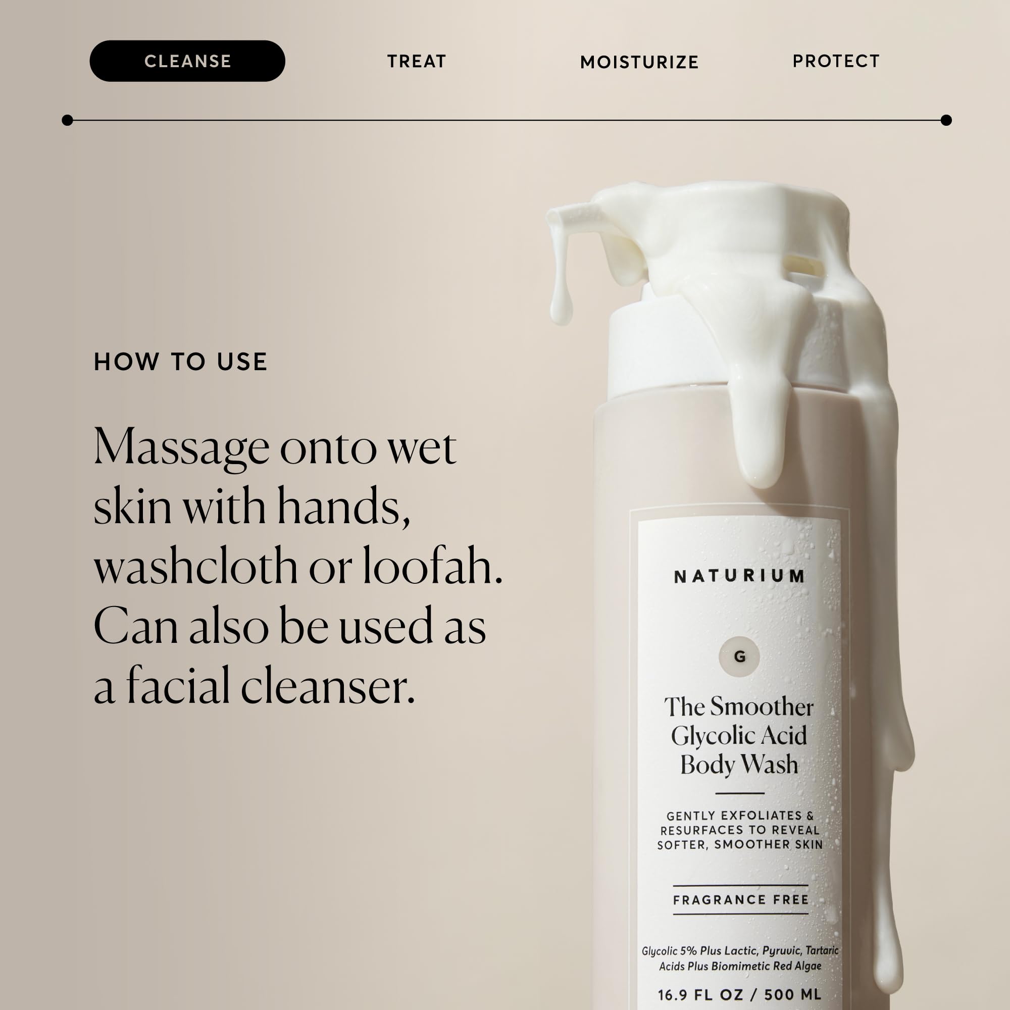 Naturium The Smoother Glycolic Acid Exfoliating Body Wash - Soft & Smoothing Cleanser | 500 ML 7