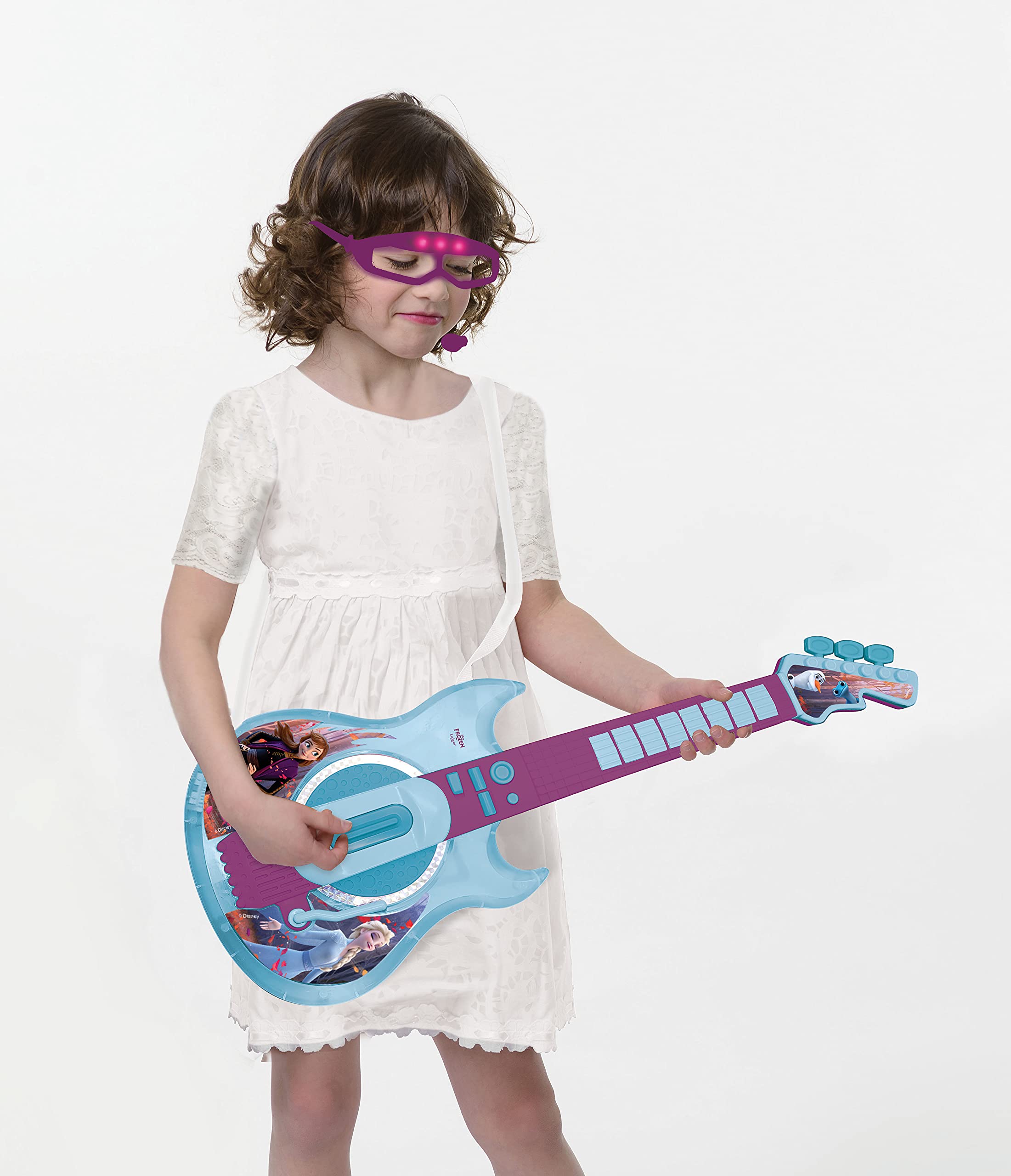 Lexibook Frozen Light-Up Electronic Guitar with Microphone - Musical Toy for Kids 3+ 3