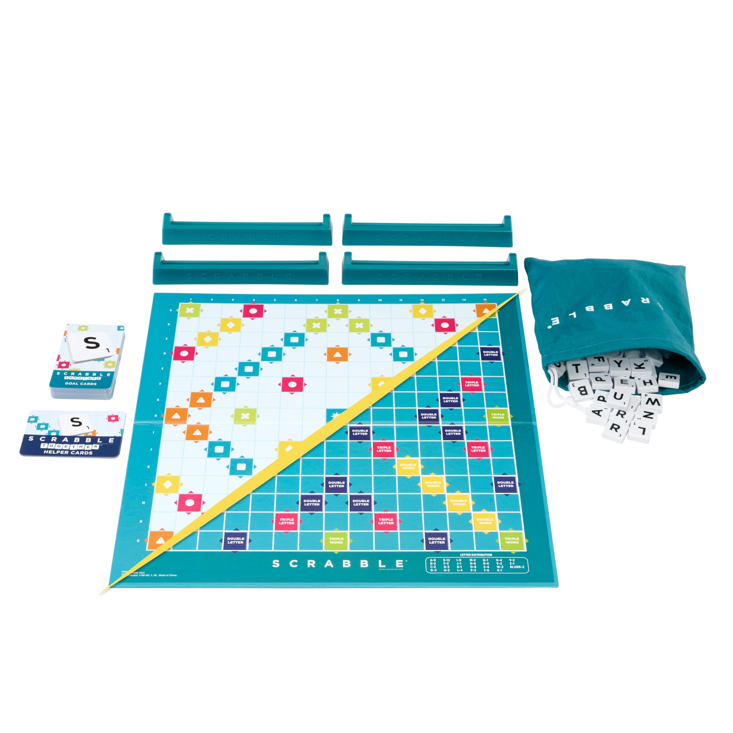 Mattel Games Scrabble Board Game with Two Ways to Play – Double-Sided Board & 50 Goal Cards – UK Version (HWD43) 2