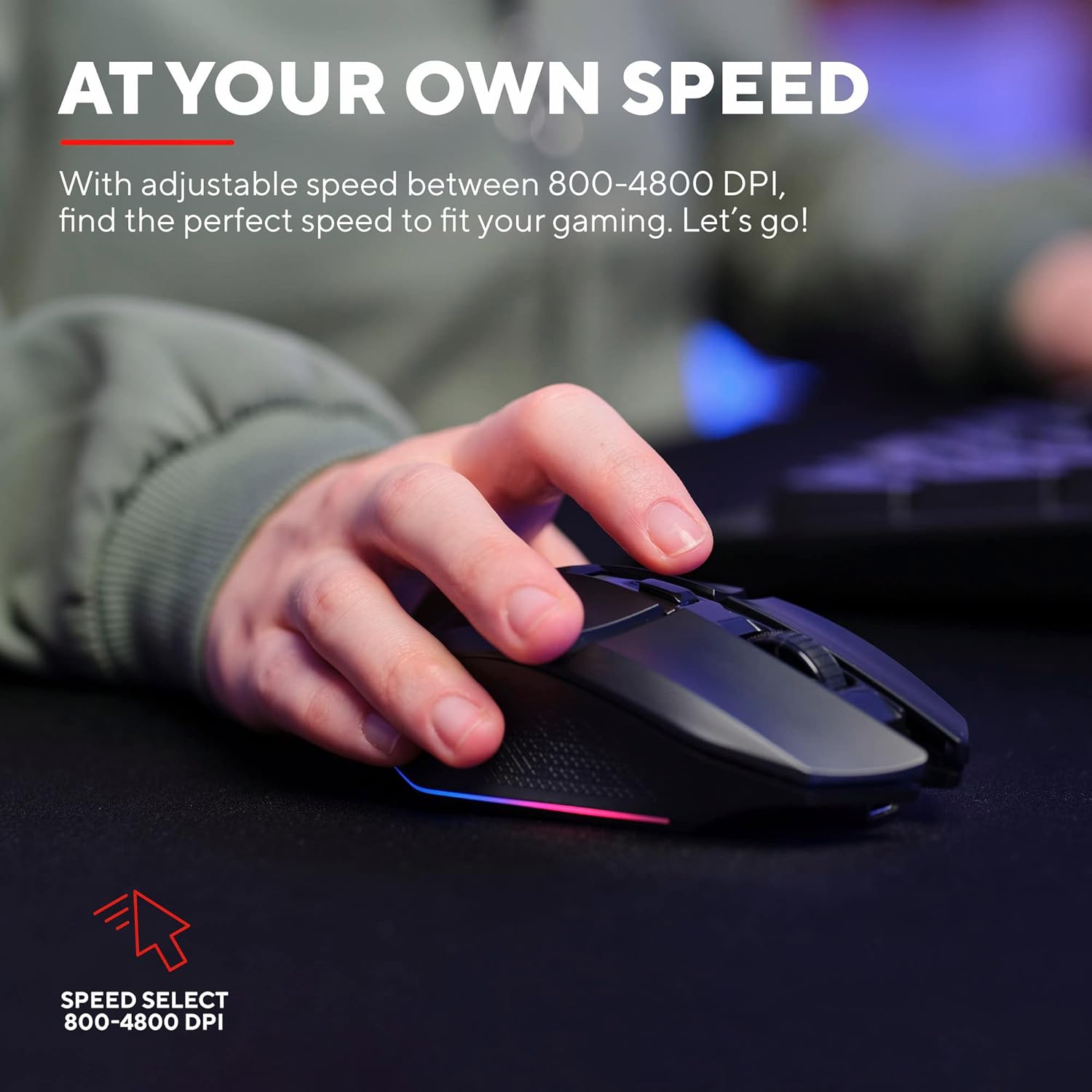 Trust Gaming GXT 110 Felox Rechargeable Wireless Gaming Mouse – 80H Battery, 800-4800 DPI, RGB LED, 6 Buttons 6