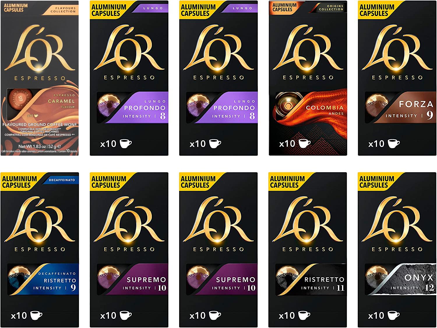L'OR Espresso Variety Pack - Nespresso Compatible Coffee Pods | 10 Count