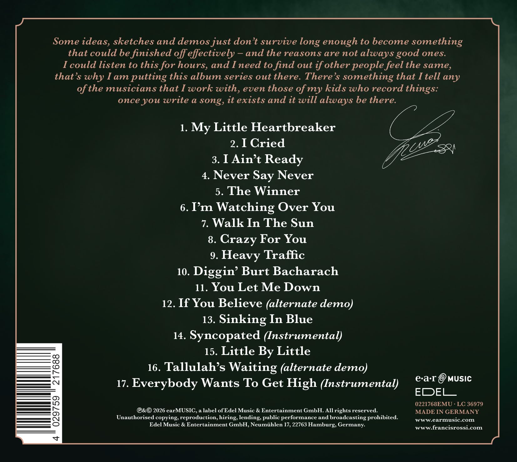 Francis Rossi - The Way We Were Vol. 2 [CD] 3