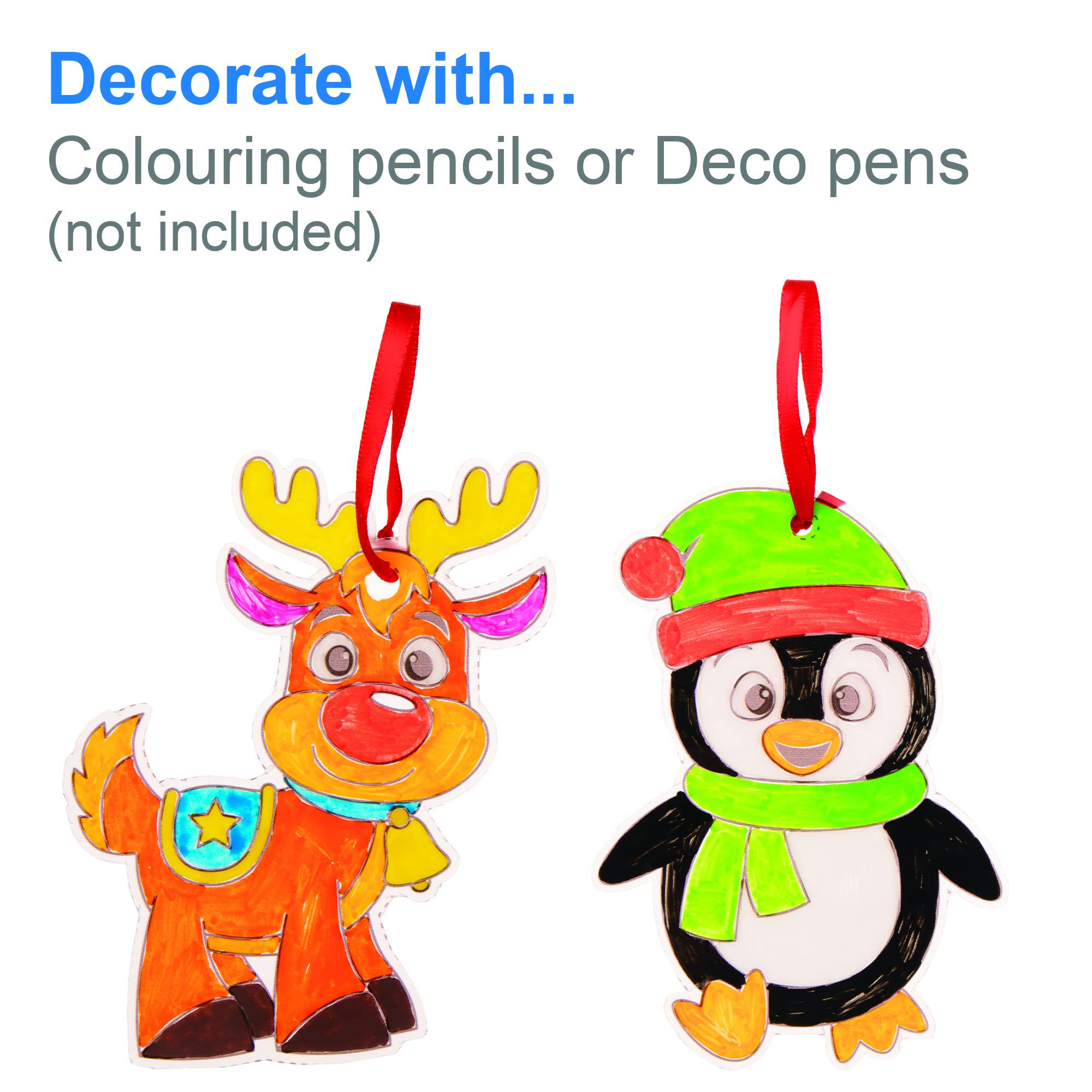 Baker Ross Christmas Super Shrink Decorations - Pack of 10 Plastic Craft Kit for Kids 10