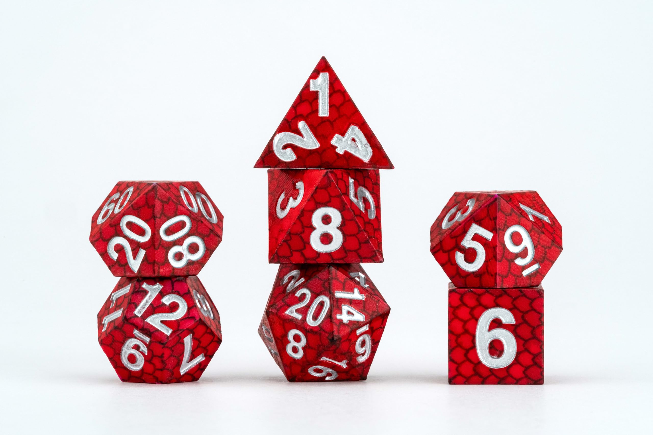 Metallic Dice Games Dragon Storm Red Dragon Scales Silicone Dice Set 4
