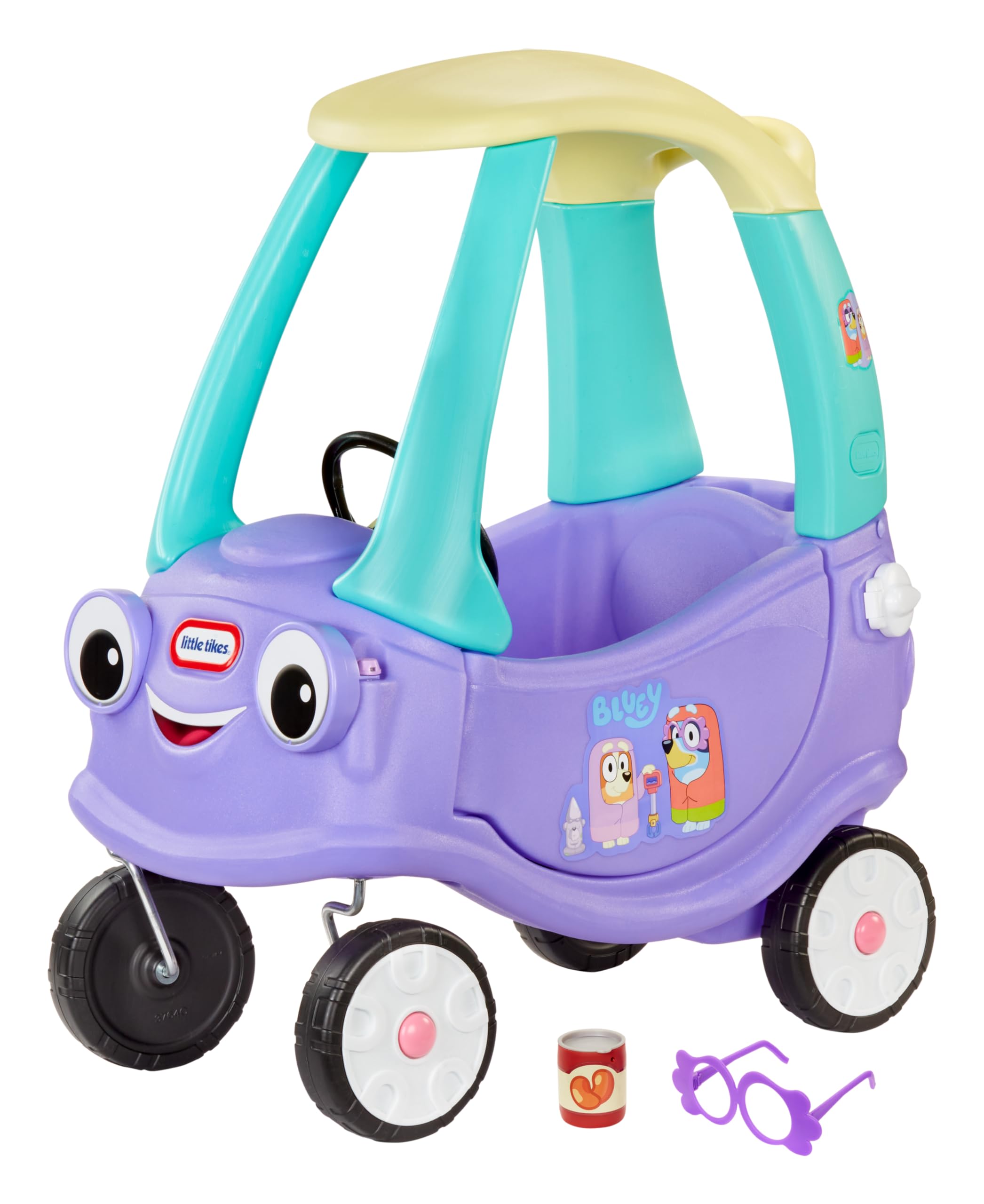 little tikes Bluey Grannies Car Coupe with 2 Accessories | Ages 3-5 | Foot-to-Floor Ride-On