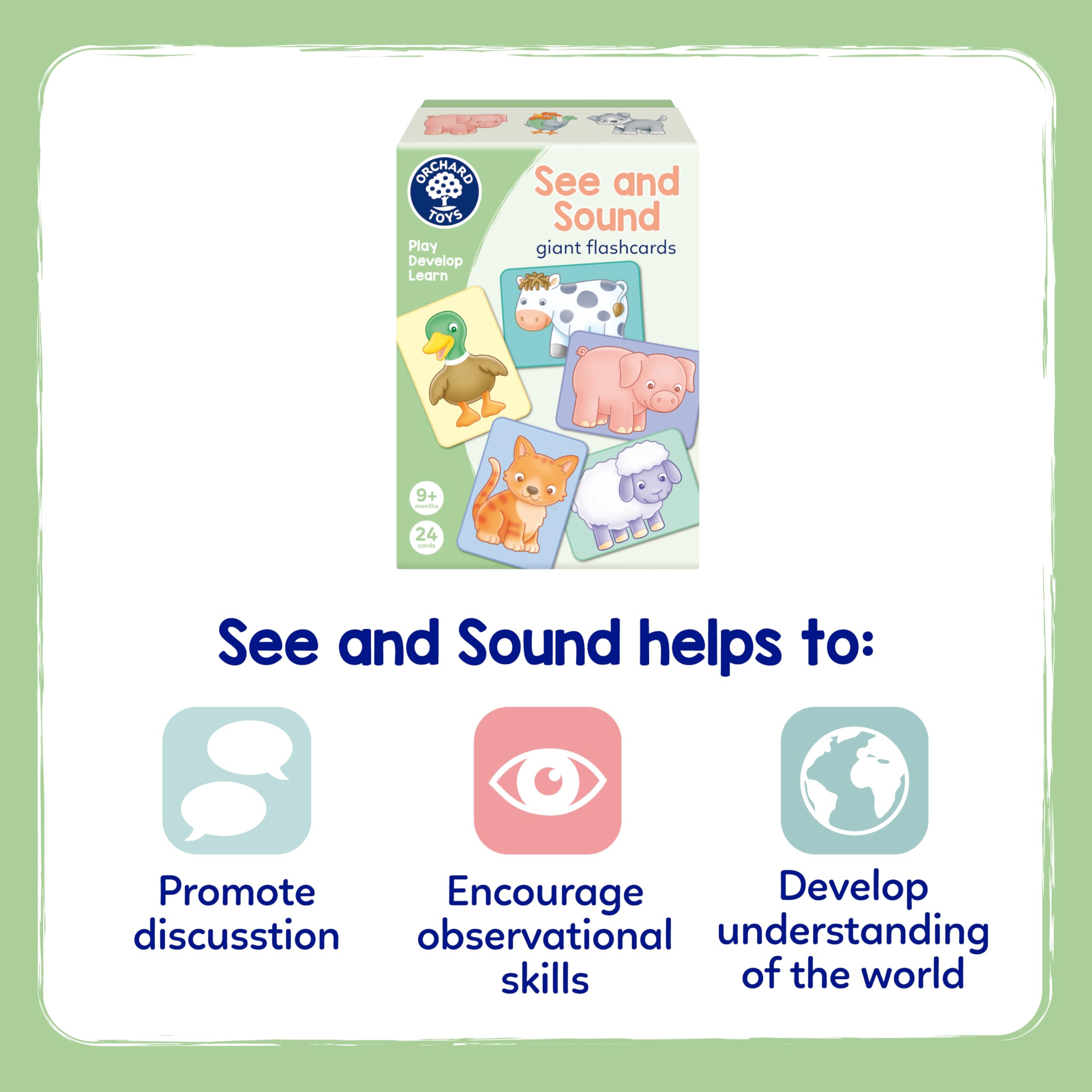 Orchard Toys See and Sound Giant Flashcards for Babies and Toddlers 2