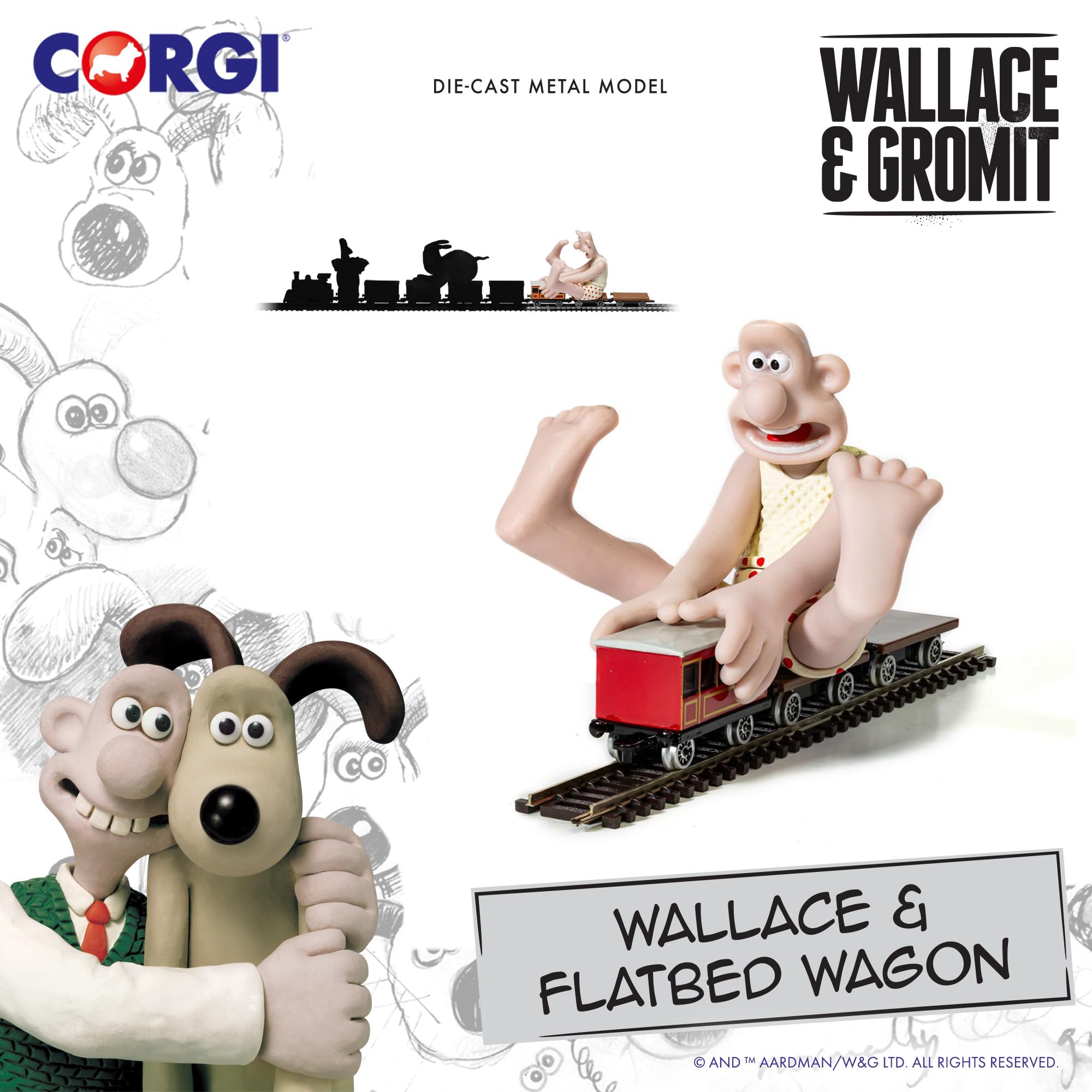 Corgi CC80604 Gromit Diecast Train Toy - Wallace & Gromit: The Wrong Trousers Playset