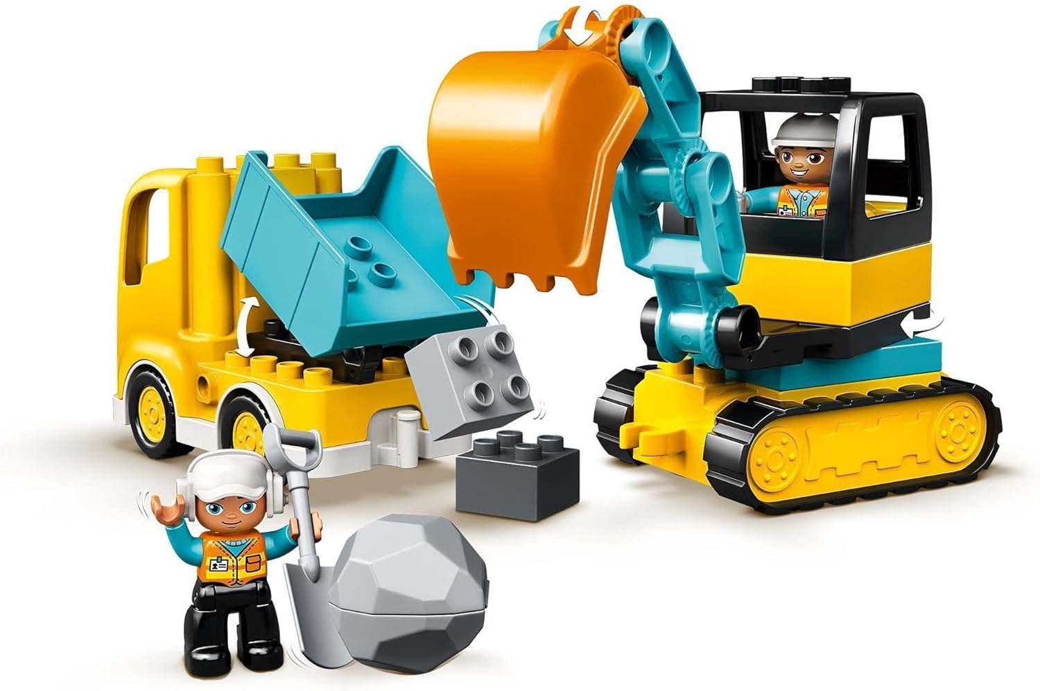 LEGO DUPLO Town Truck & Tracked Excavator Construction Playset for Toddlers 2+ 2