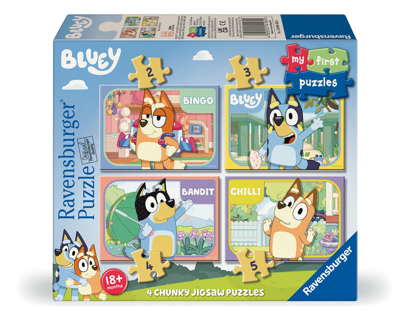 Ravensburger Bluey My First Jigsaw Puzzles for Kids Age 3 Years Up - Multiple Piece Counts