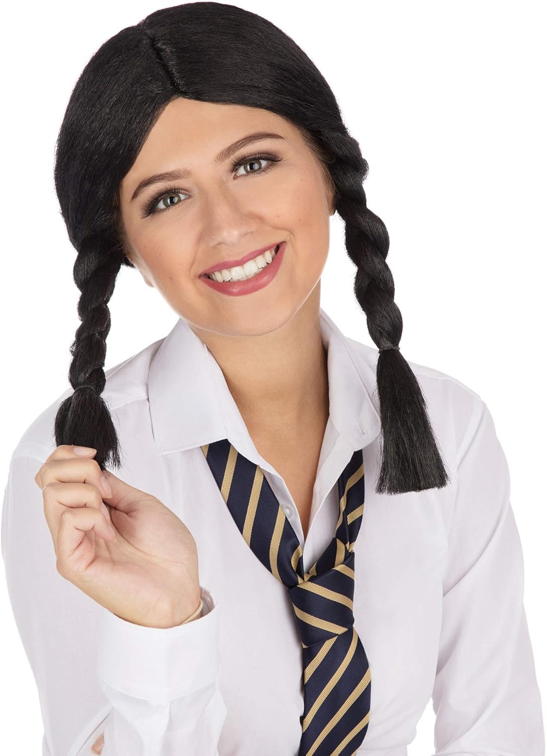 Bristol Novelty Schoolgirl Black Wig, One Size (Model BW040)