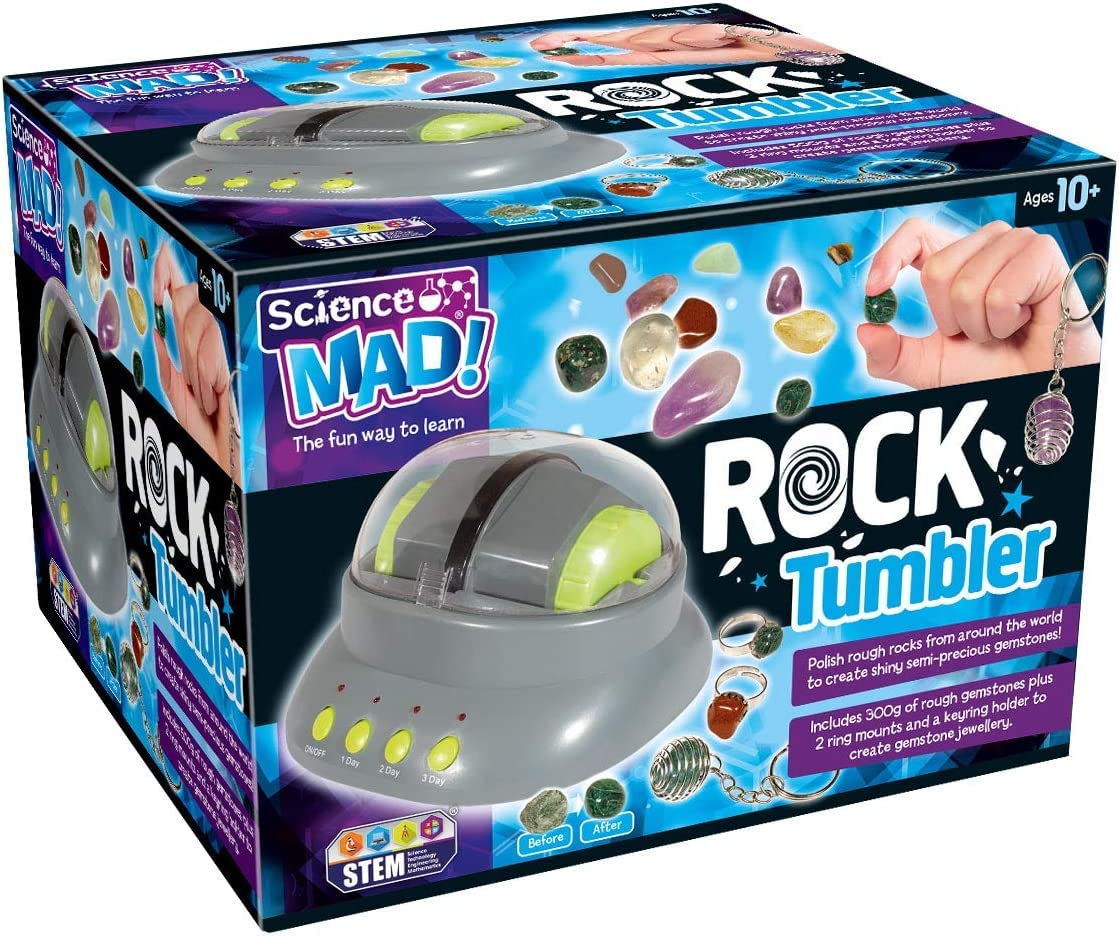 Science MAD! SM42 Rock Tumbler - Educational Gemstone Polishing Kit for Ages 10+ 8