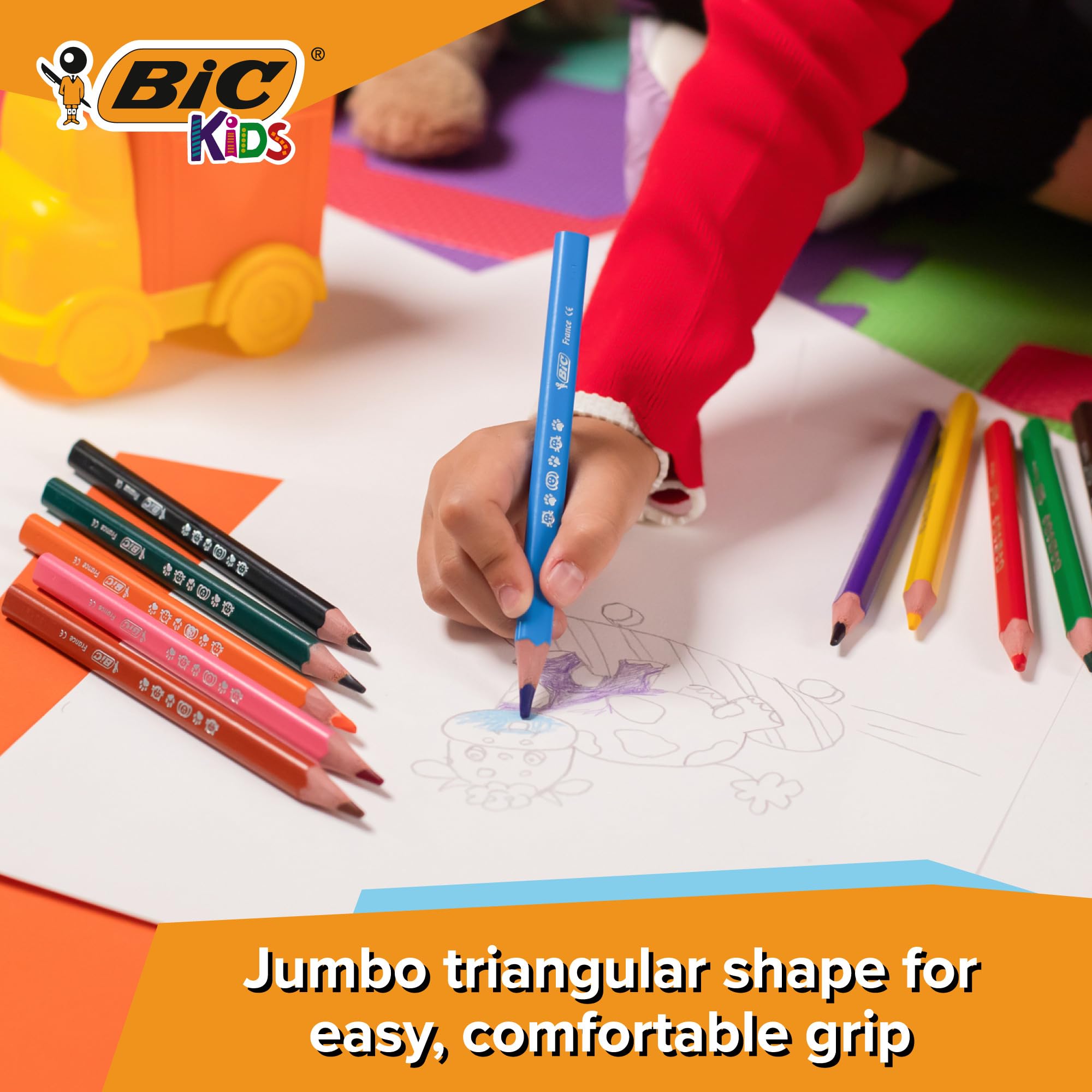 BIC Kids Evolution Triangle ECOlutions Colouring Pencils - 12-Pack for Kids 2+ 10