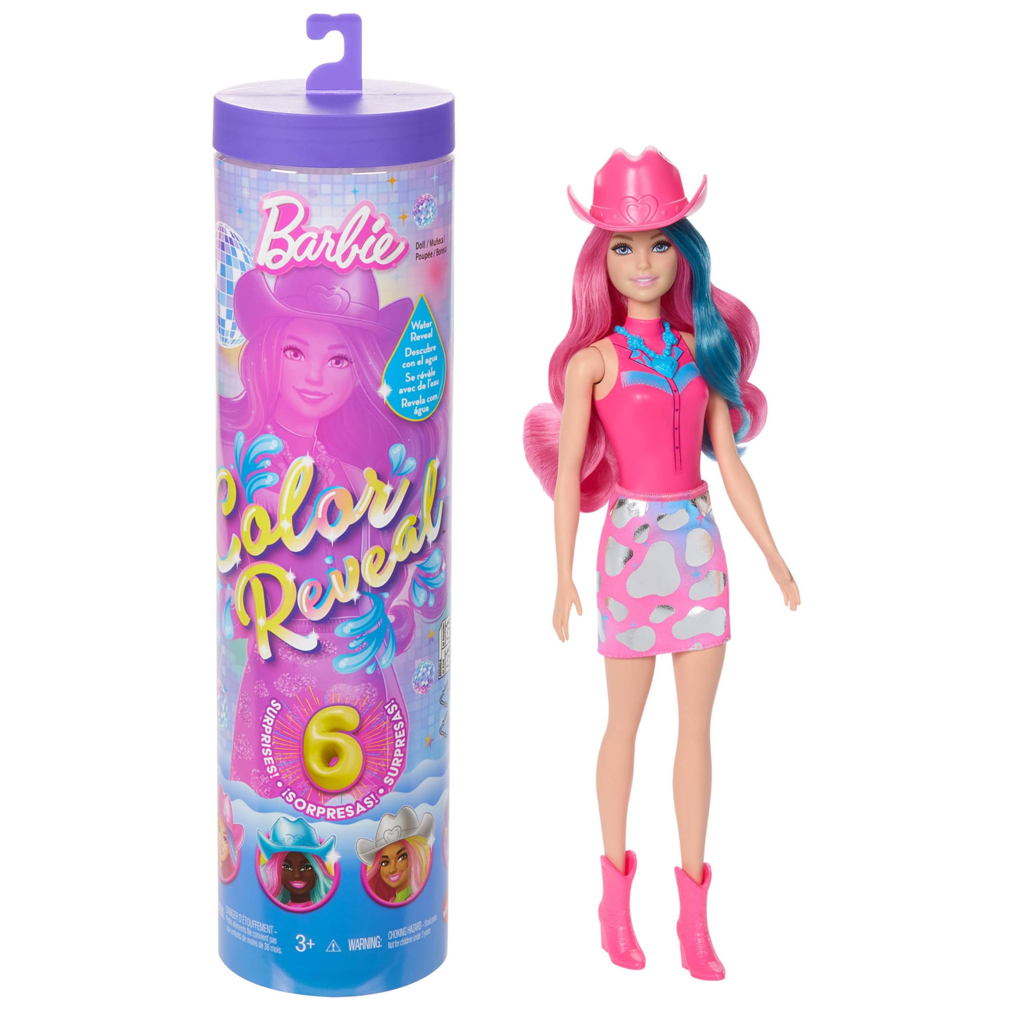 Barbie Color Reveal Doll - Disco Star Series Surprise Reveal with Color-Change Fun, Ages 3+