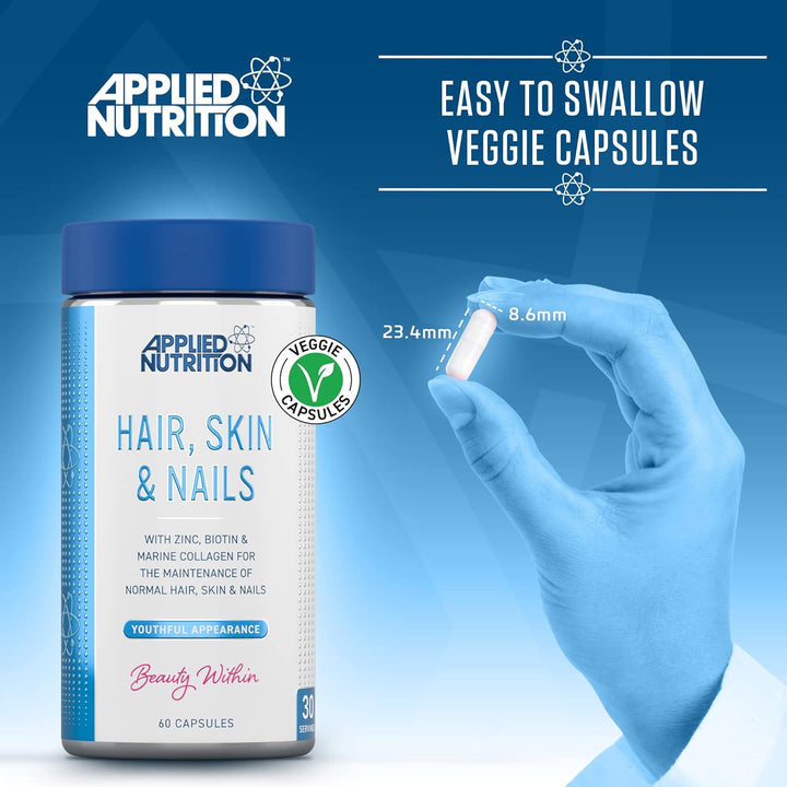 Applied Nutrition Hair, Skin, Nails - Biotin & Marine Collagen Supplement (60 Capsules)