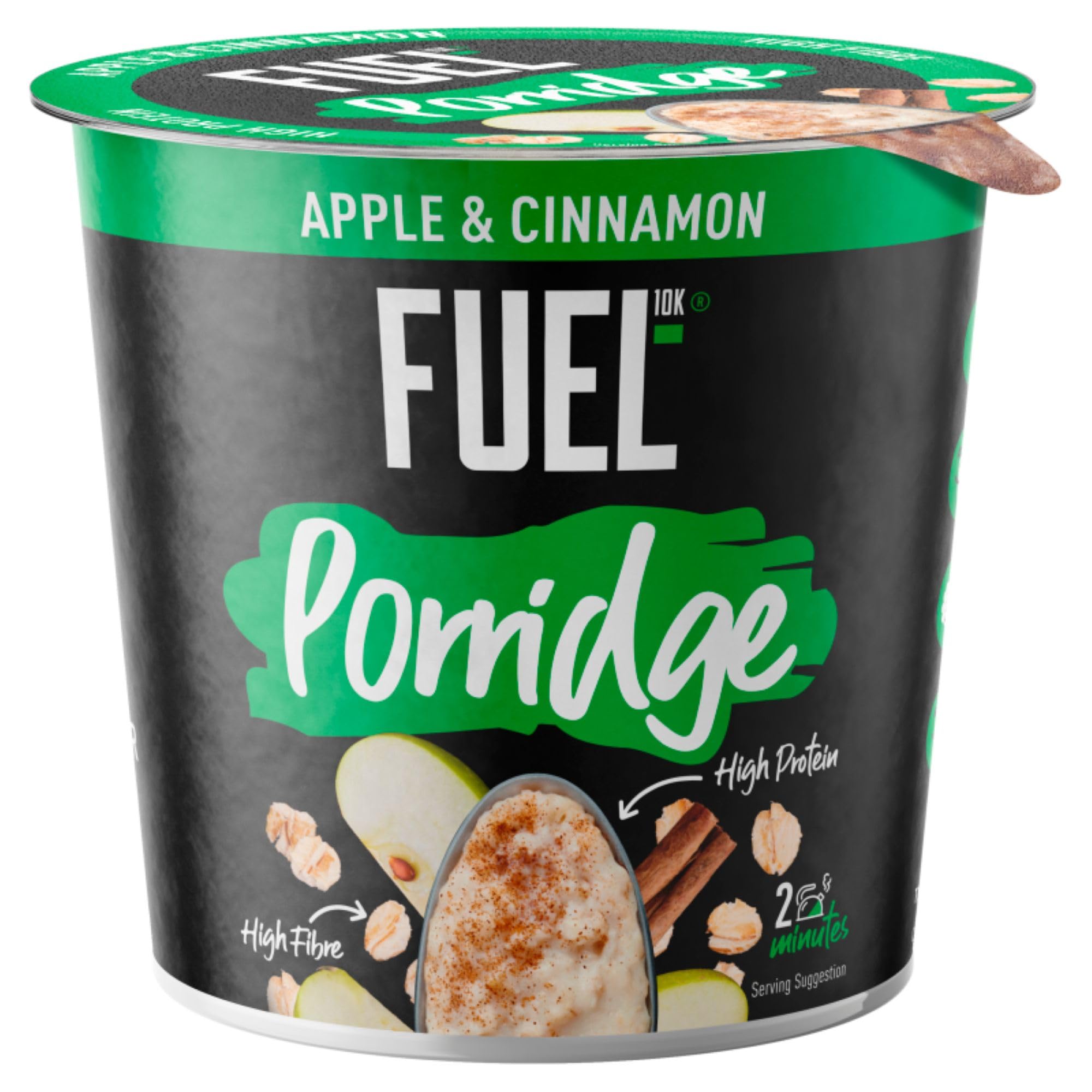 FUEL10K High Protein Apple and Cinnamon Porridge Pot - 13g Protein | Pack of 8
