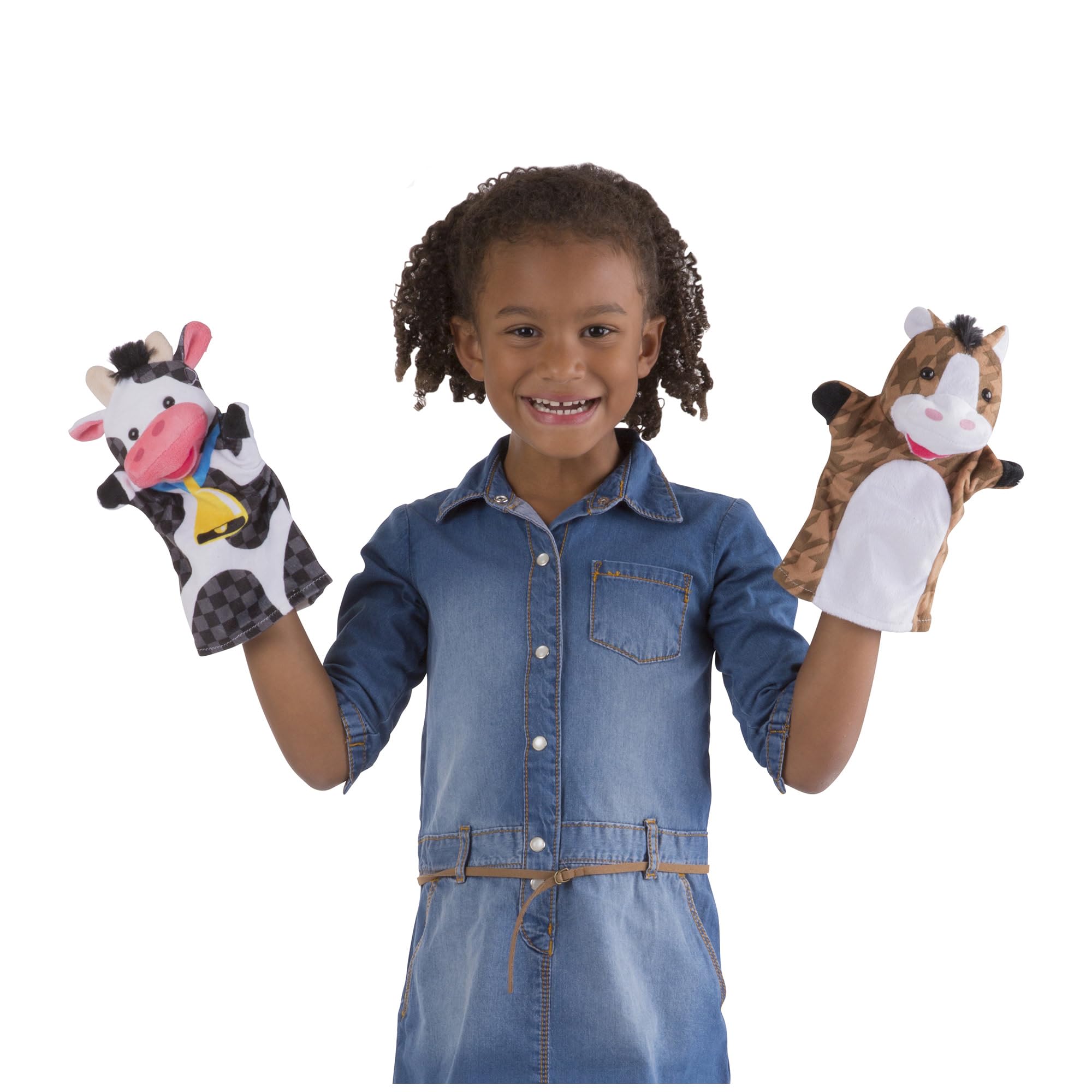 Melissa & Doug Farm Friends Hand Puppets - 4-Piece Soft Puppet Set for Toddlers 2+ 3
