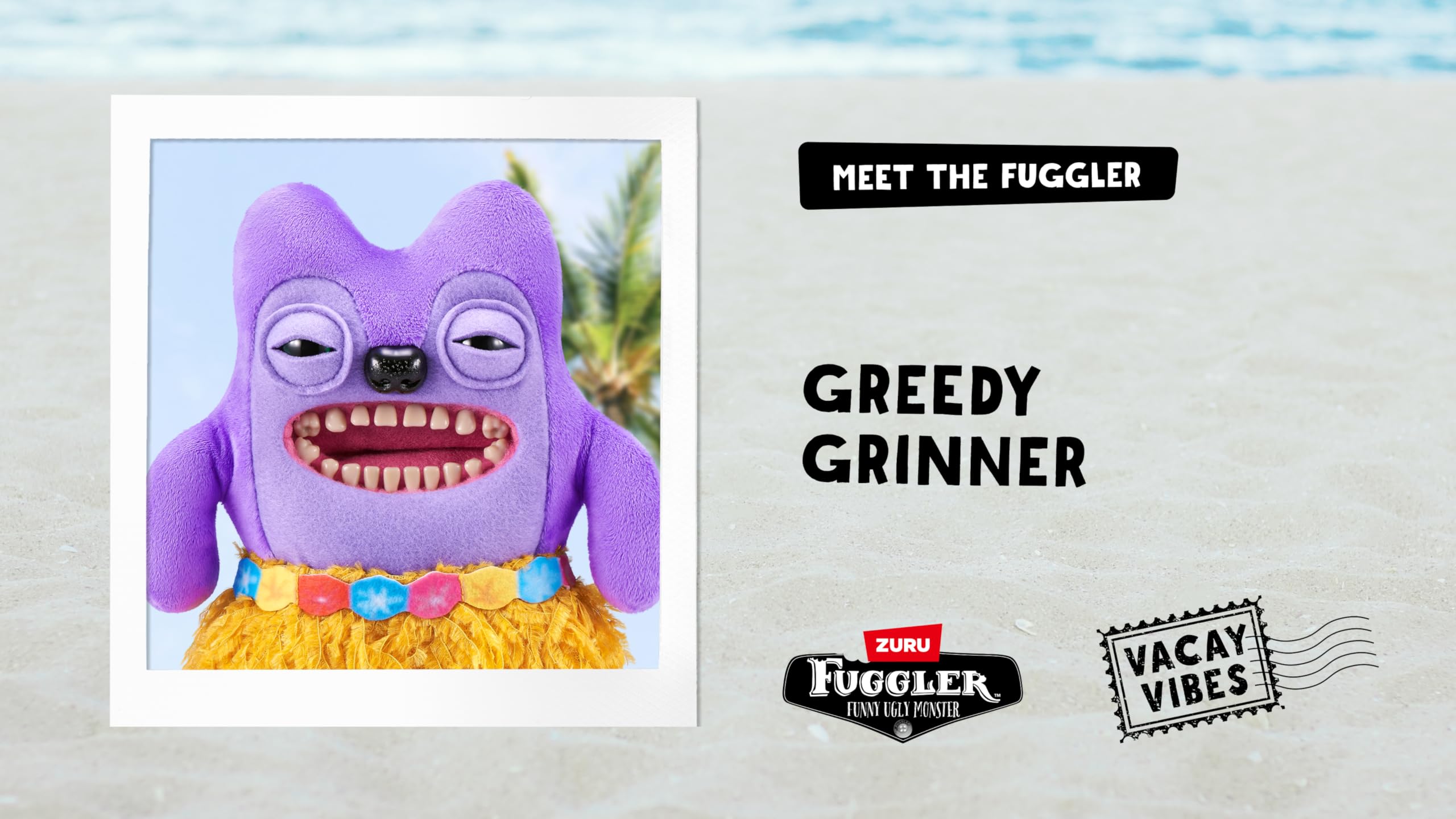 Fuggler Vacay Vibes - Funny Ugly Monster Plush Collectible Toy (Greedy Grinner - Purple) 2