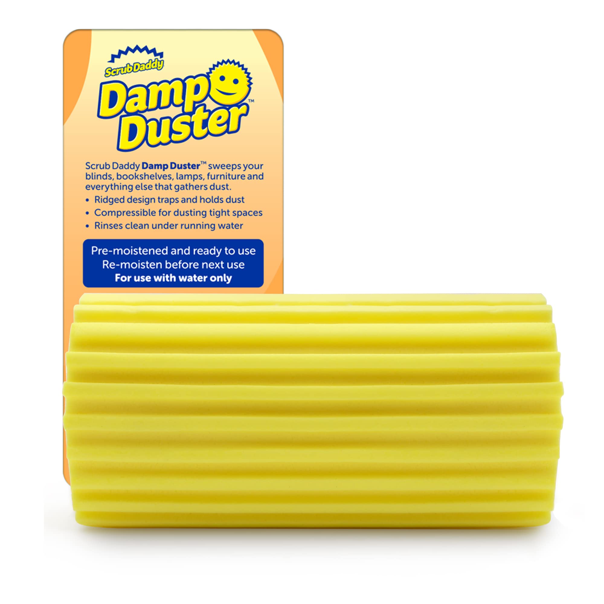 Scrub Daddy Damp Duster - Traps Dust & Debris | Reusable PU Sponge | 150x60x50mm