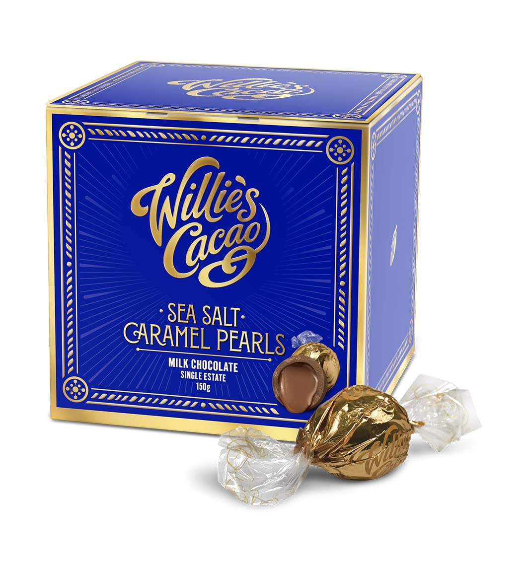 Willie's Cacao - Milk Chocolate Salted Caramel Pearls 150g – Gift Box of 20 Individually Wrapped Artisan Chocolates 6