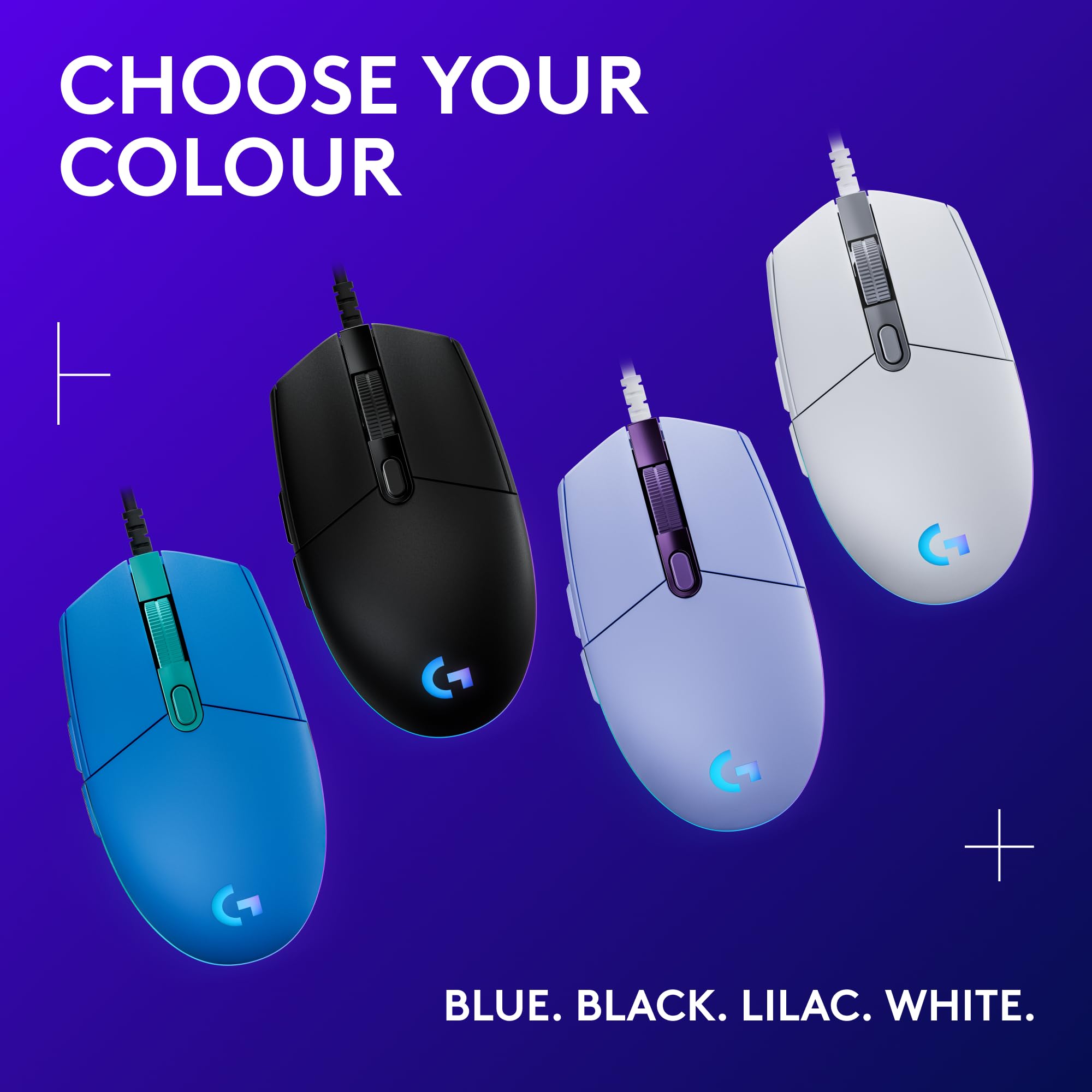 Logitech G203 LIGHTSYNC Gaming Mouse - 8K DPI, 6 Programmable Buttons, Customizable RGB, Lightweight Design, Lilac 18