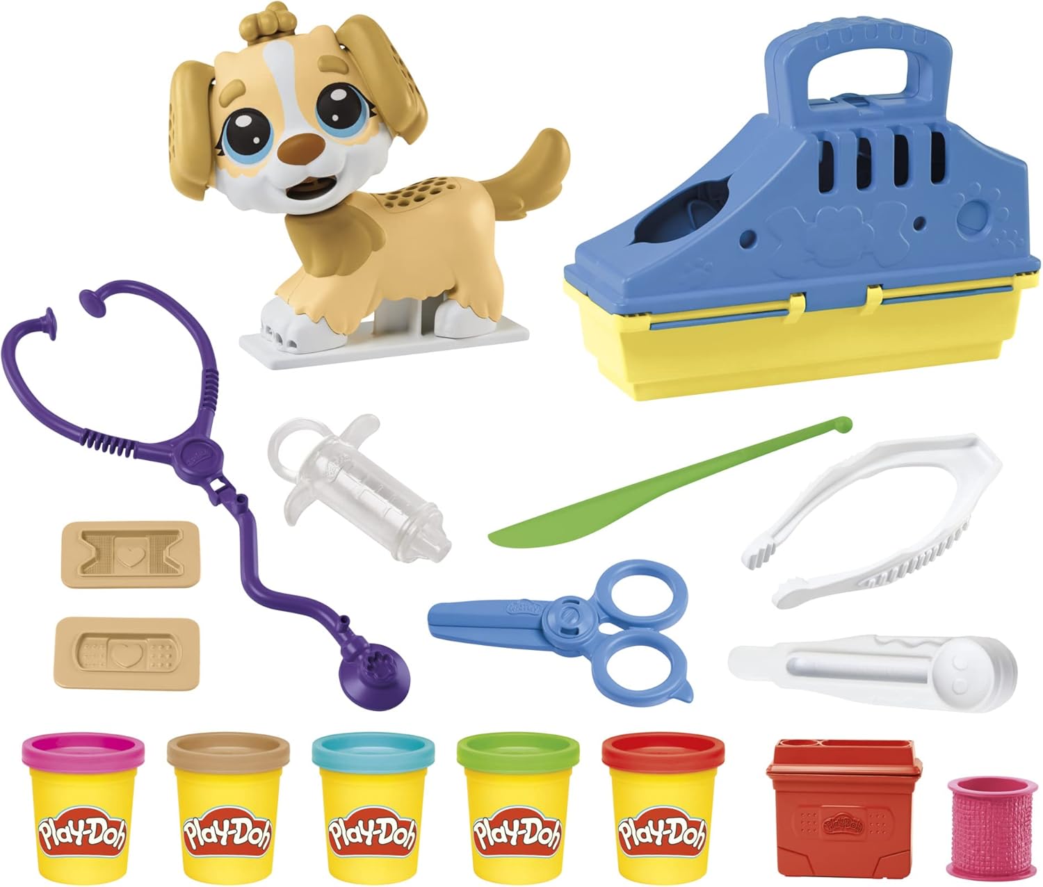 Play-Doh Care 'n Carry Vet Playset - Pretend Play Veterinarian Kit for Kids 3+ 2