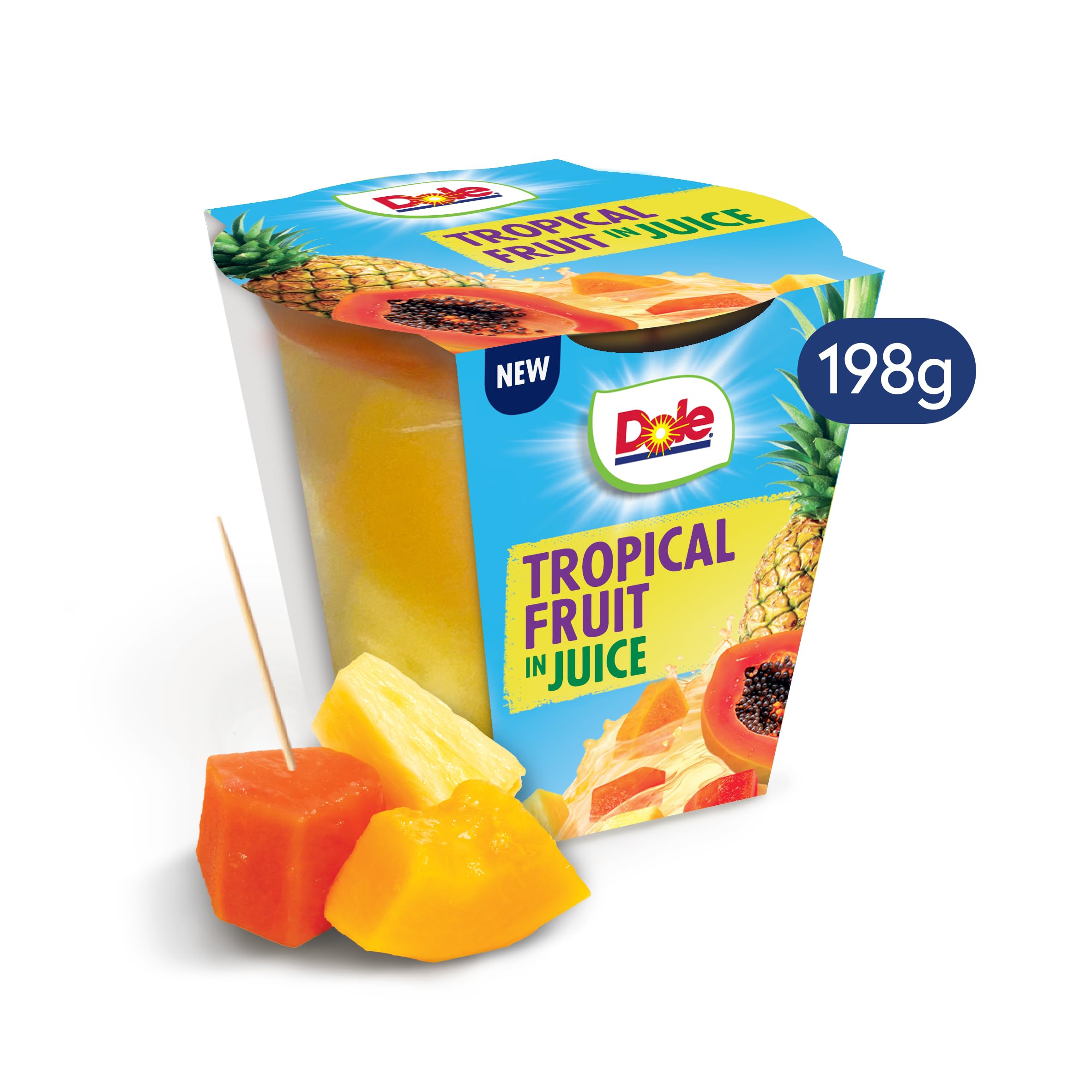 Dole Tropical Fruit in Juice Pots - 8 Pack Assorted Fruits, 198g Each | No Added Sugar 4