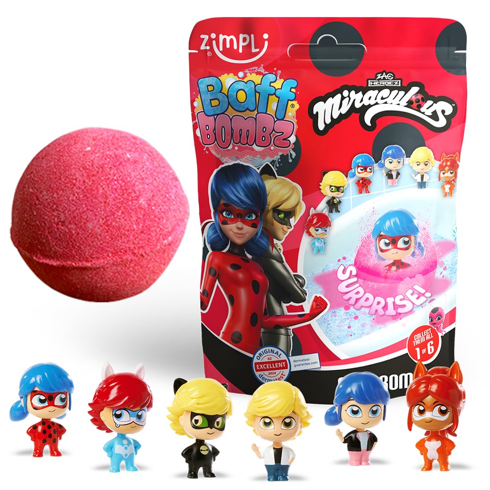 ZIMPLI Miraculous Surprise Bath Bomb - 100g Strawberry Scented with Collectible Toy