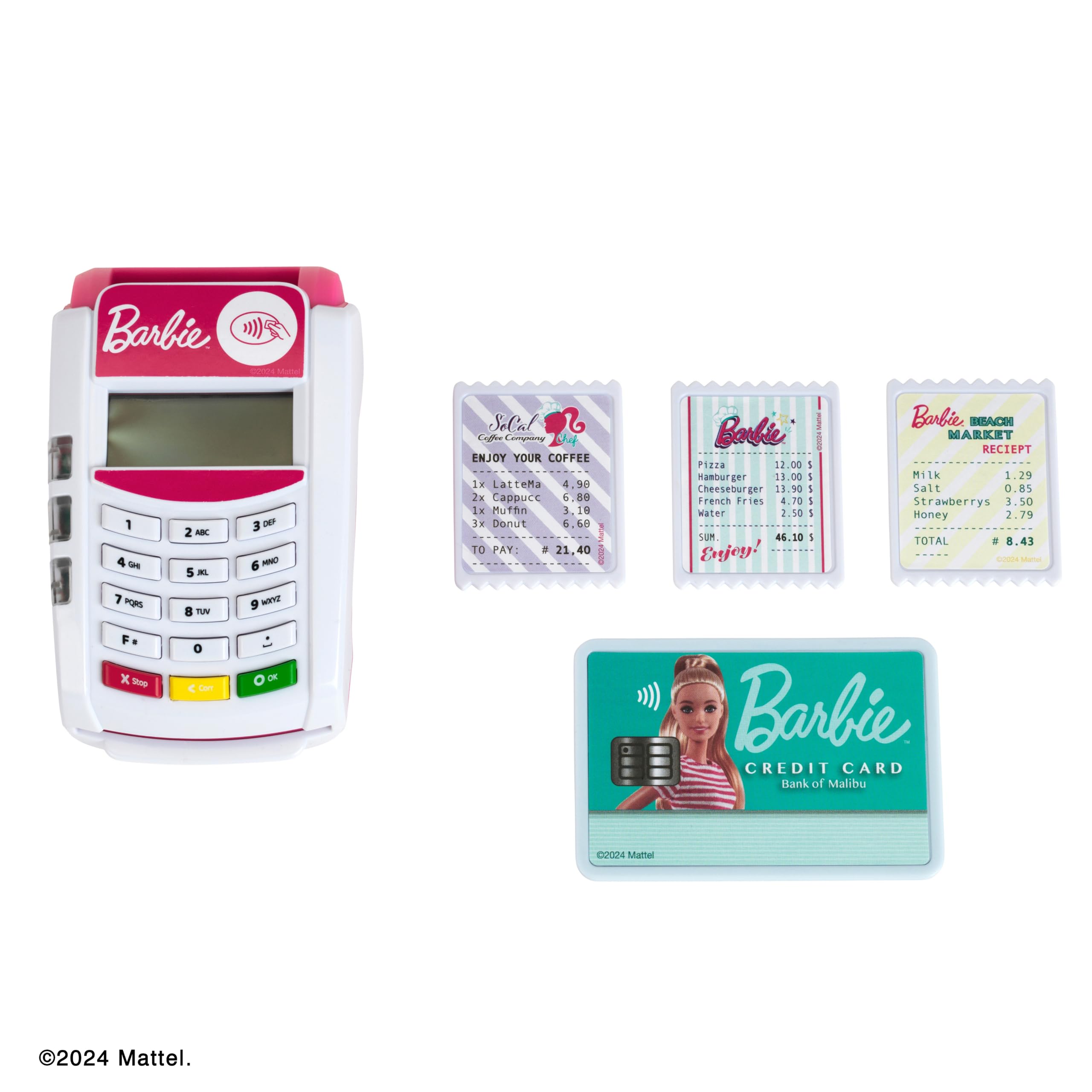 Theo Klein Barbie Payment Terminal with Light & Sound - Includes Credit Card and Receipts