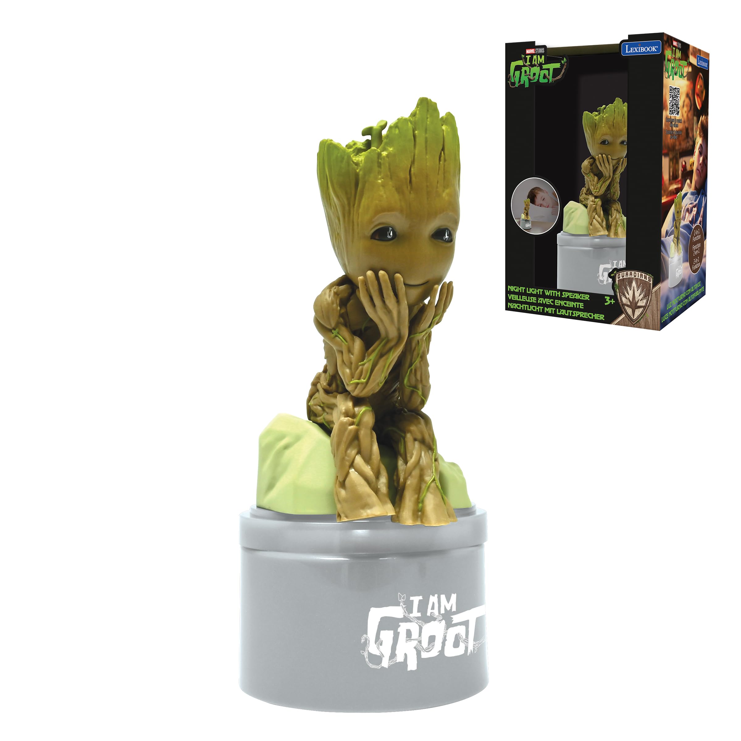 Lexibook Marvel Guardians of the Galaxy Groot Nightlight with Speaker - Grey/Brown