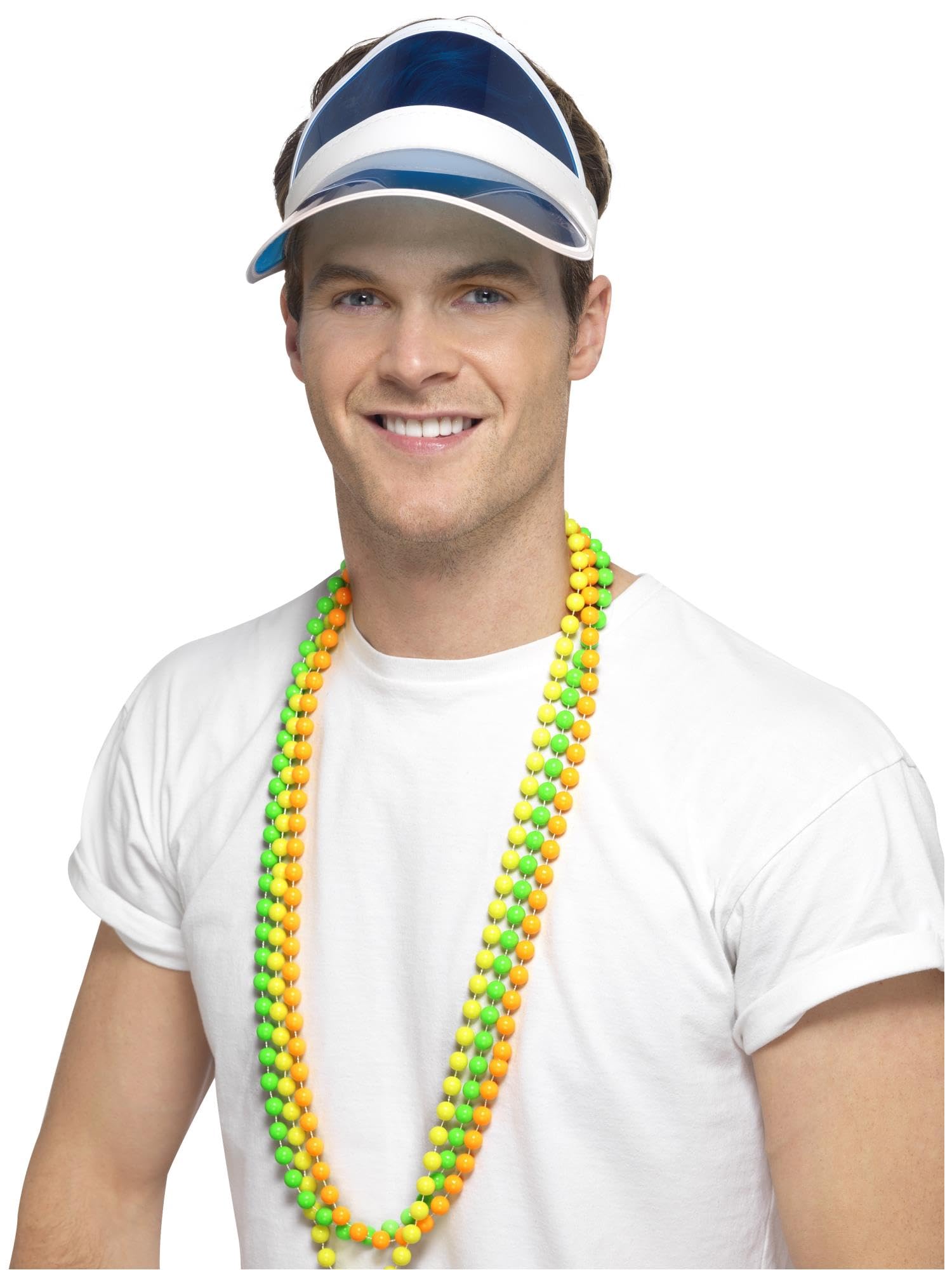 Smiffys 80s Sun Visor Blue - 1980s Fancy Dress Hat for Adults 7