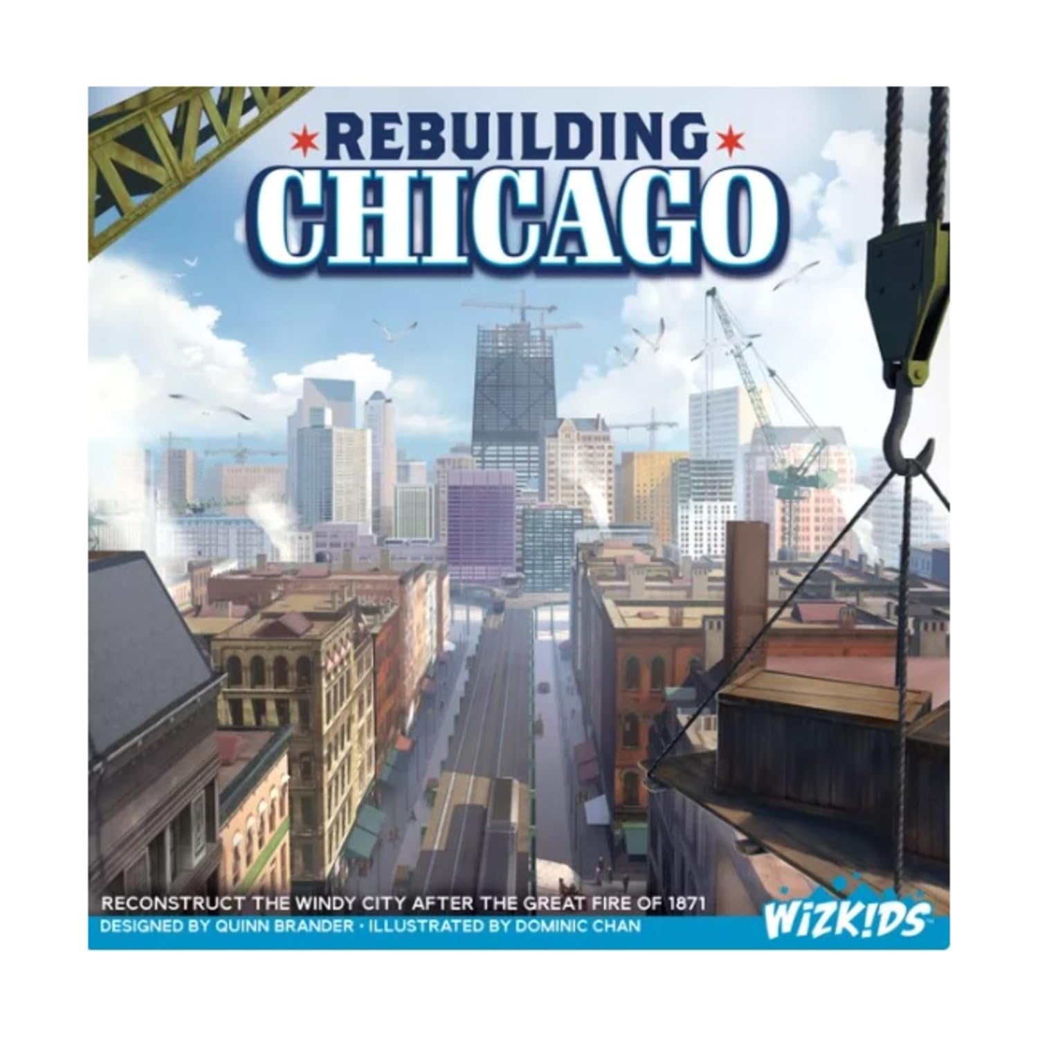 WizKids Rebuilding Chicago Board Game - City Management Strategy for 1-5 Players, Ages 14+
