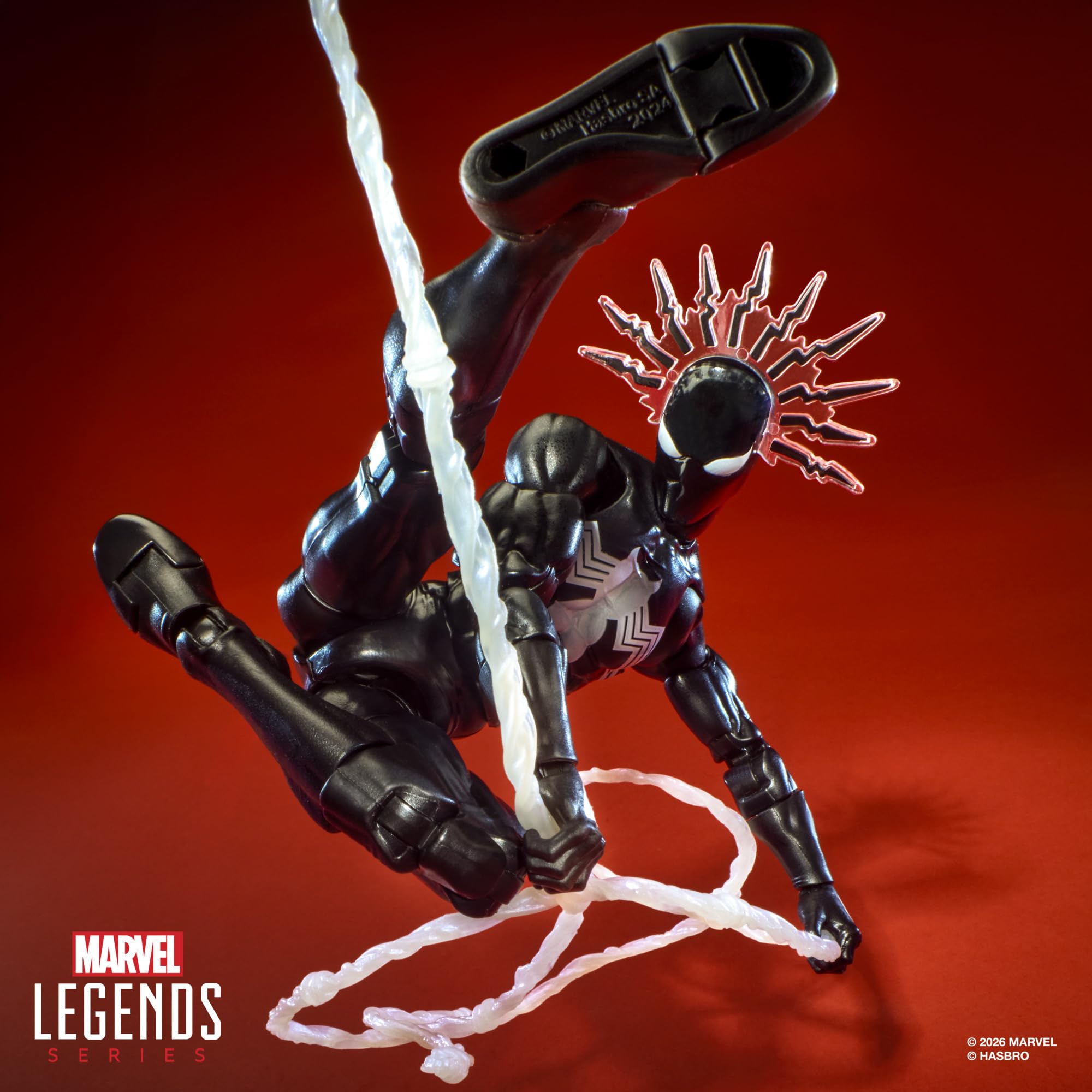 Marvel Legends Maximum Series Symbiote Spider-Man Action Figure - 15 cm, 20+ Points of Articulation, 17 Accessories 5