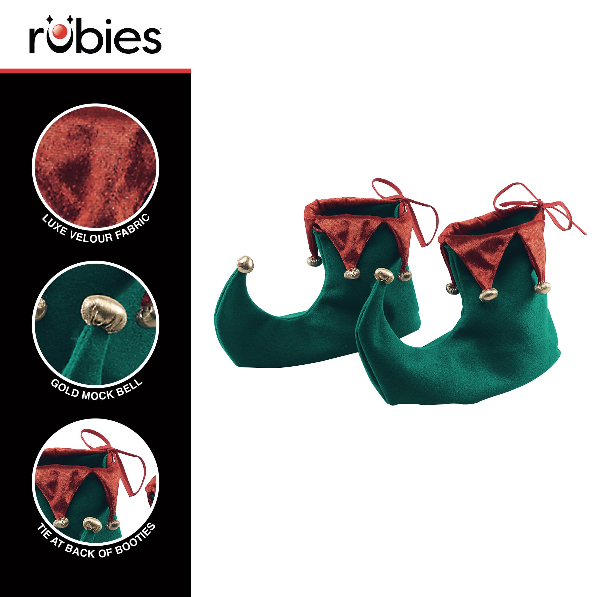 Bristol Novelty Christmas Elf Shoes Costume - 1 Pair Adult Unisex Green Red Gold 4