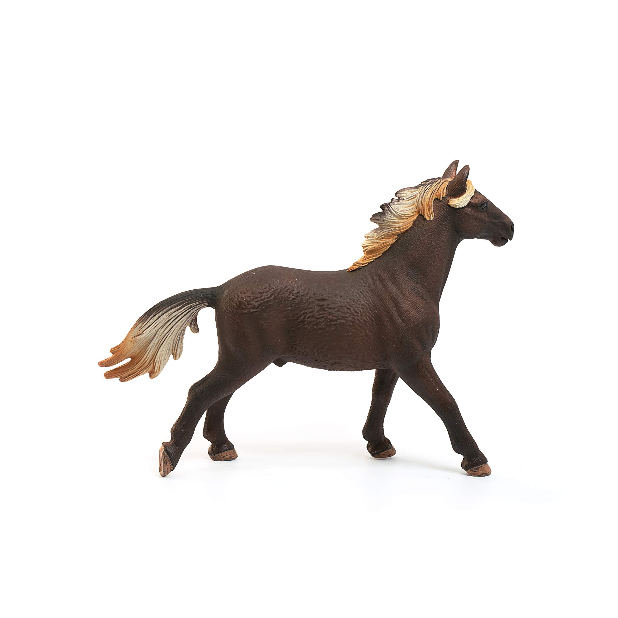 Schleich Mustang Stallion 13805 Farm World Toy Figurine - Individually Hand Painted, Educational Toy, Brown Plastic, Ages 3+